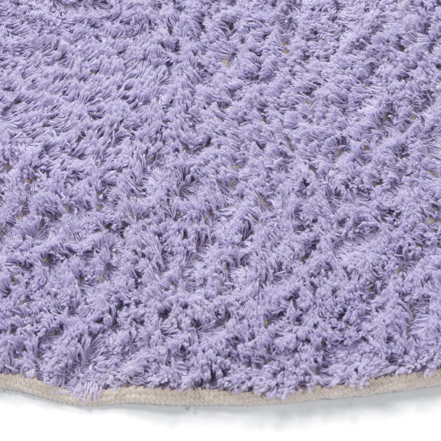 Pyöreät matot - Amira Natural Cotton Shaggy (violetti/beige)
