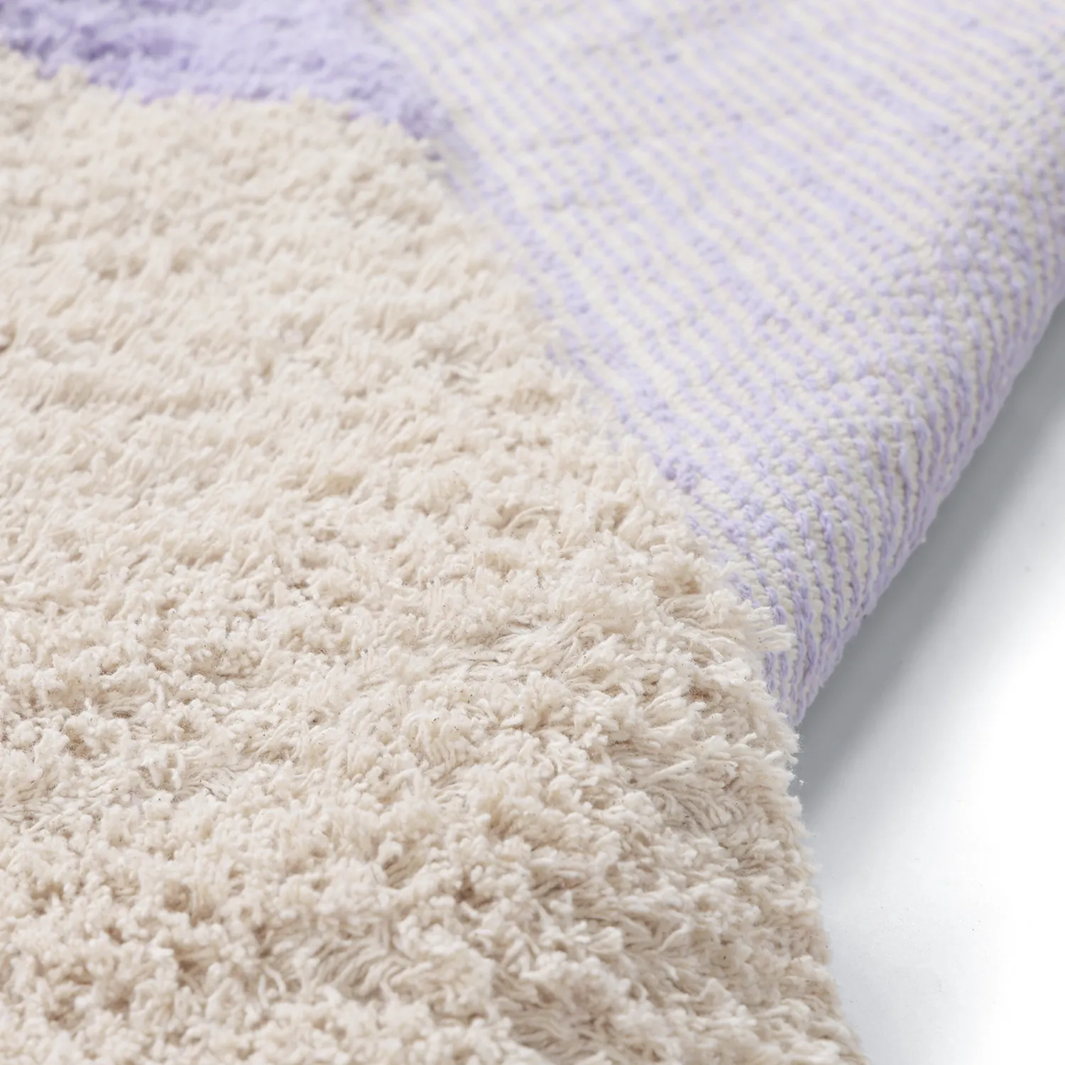 Ryijymatot - Amira Natural Cotton Shaggy (violetti/beige)