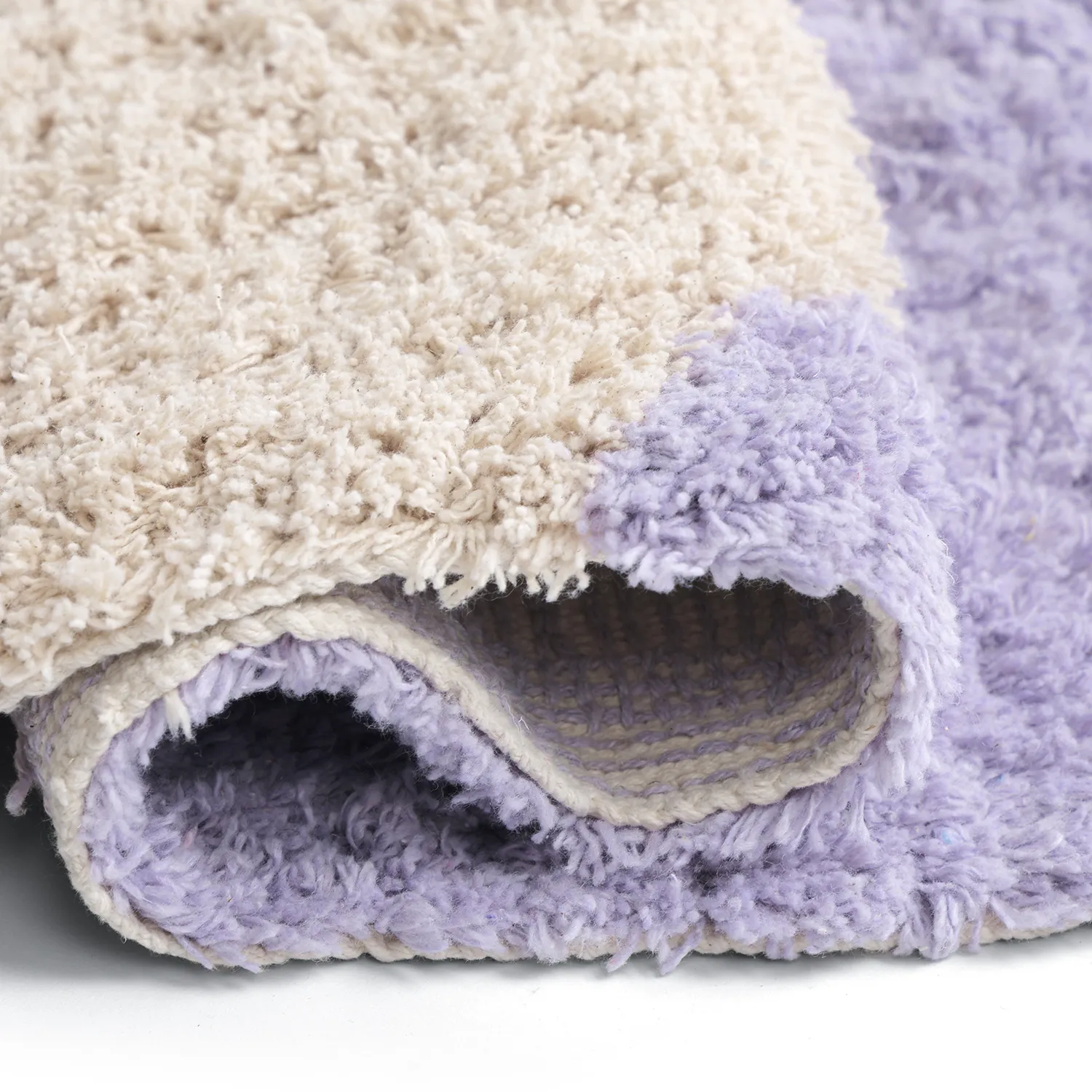 Ryijymatot - Amira Natural Cotton Shaggy (violetti/beige)