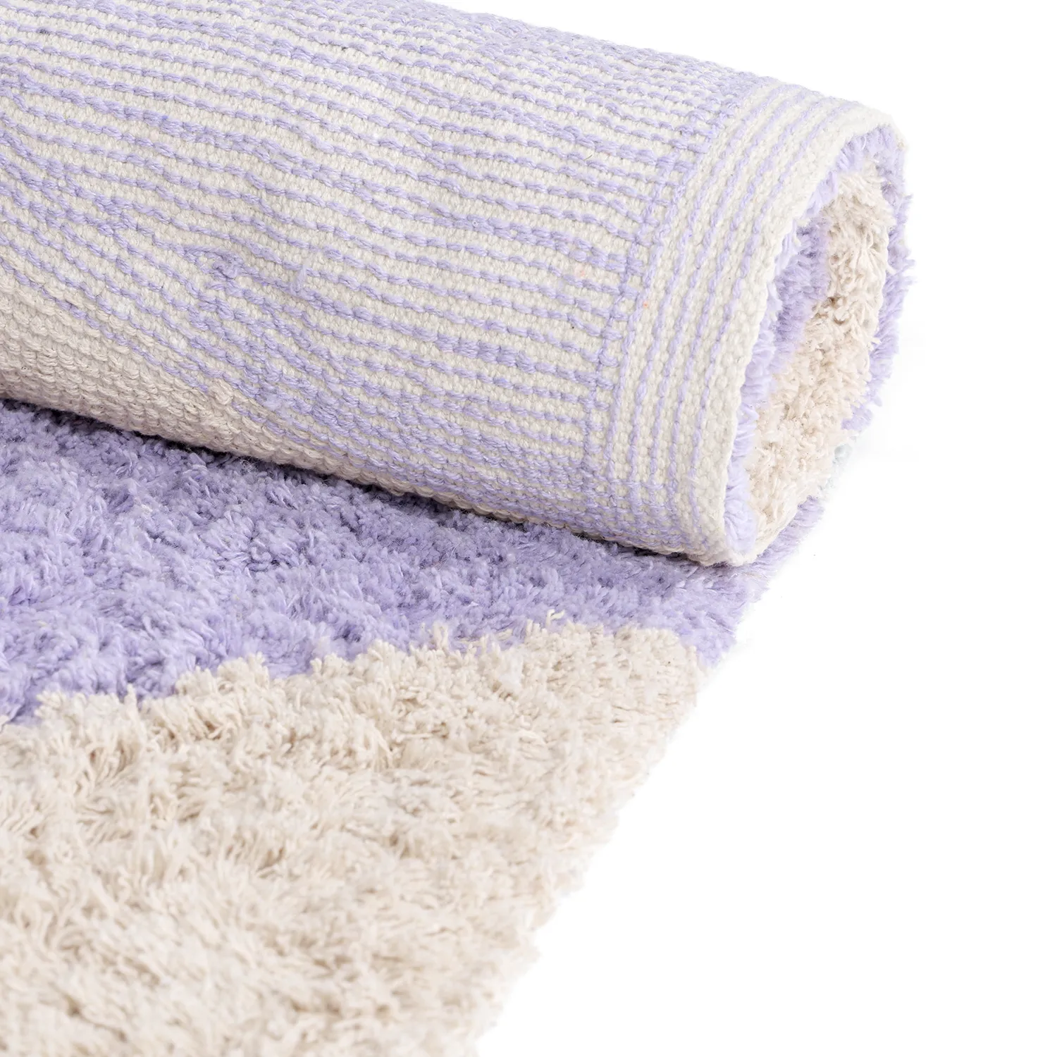Ryijymatot - Amira Natural Cotton Shaggy (violetti/beige)