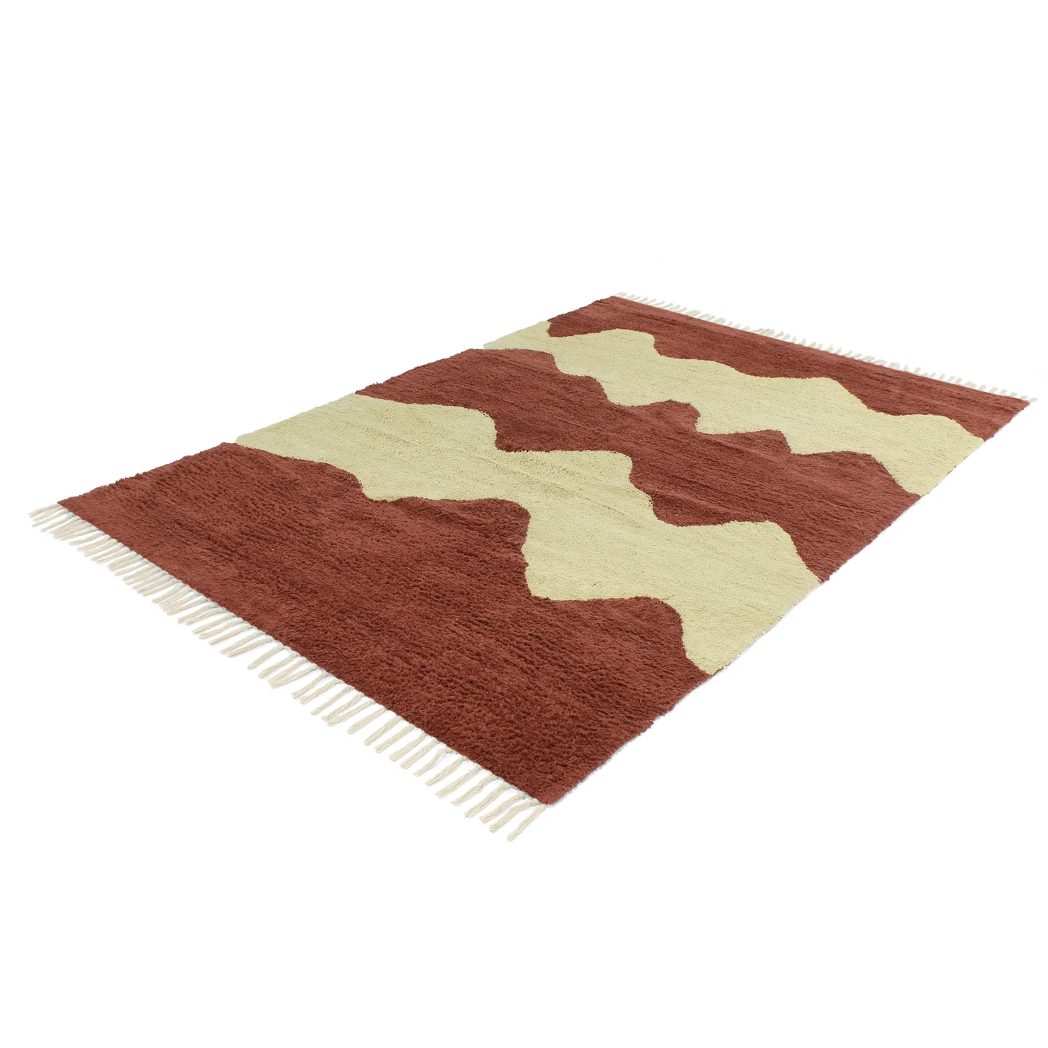 Ryijymatot - Amira Natural Cotton Shaggy (punainen/beige)