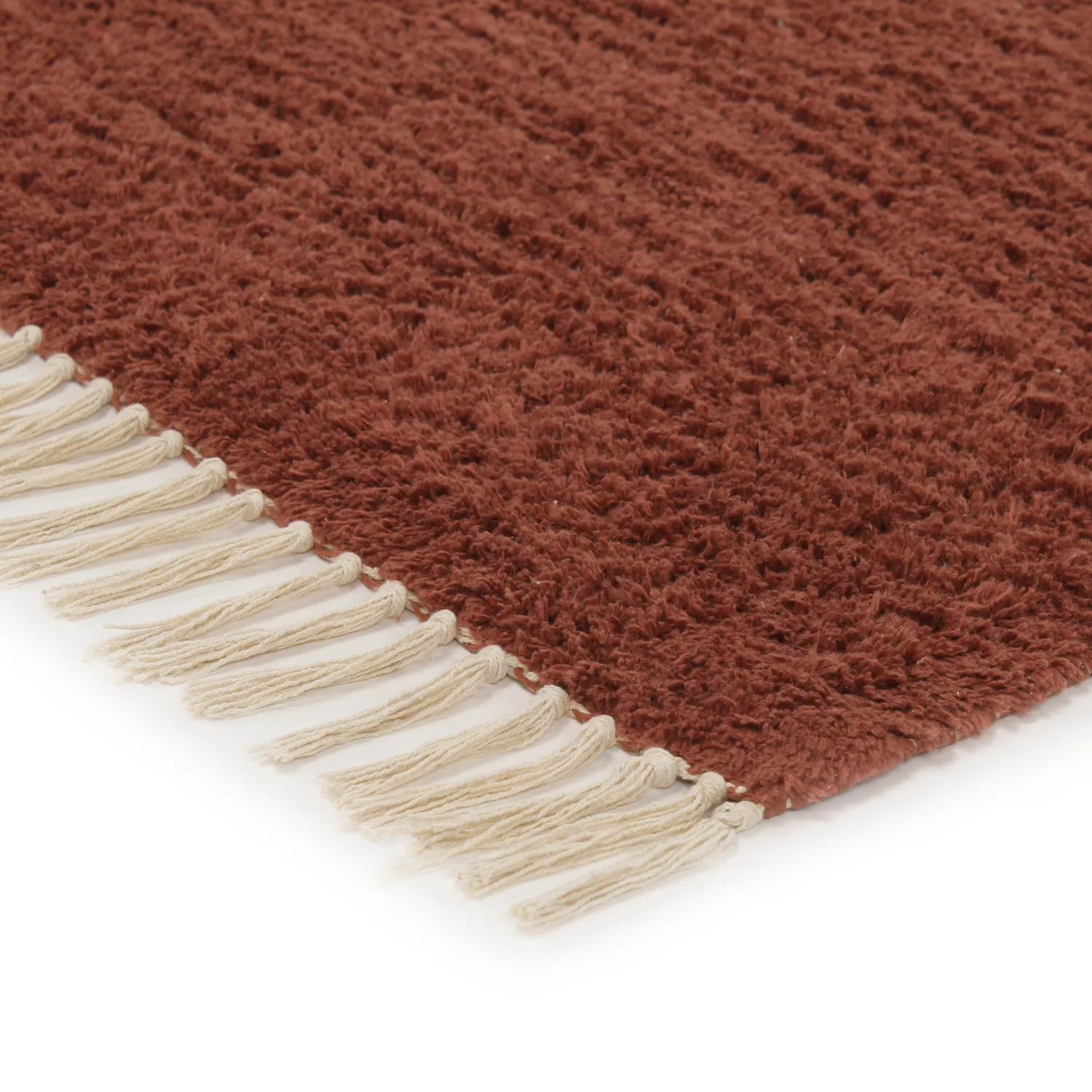 Ryijymatot - Amira Natural Cotton Shaggy (punainen/beige)