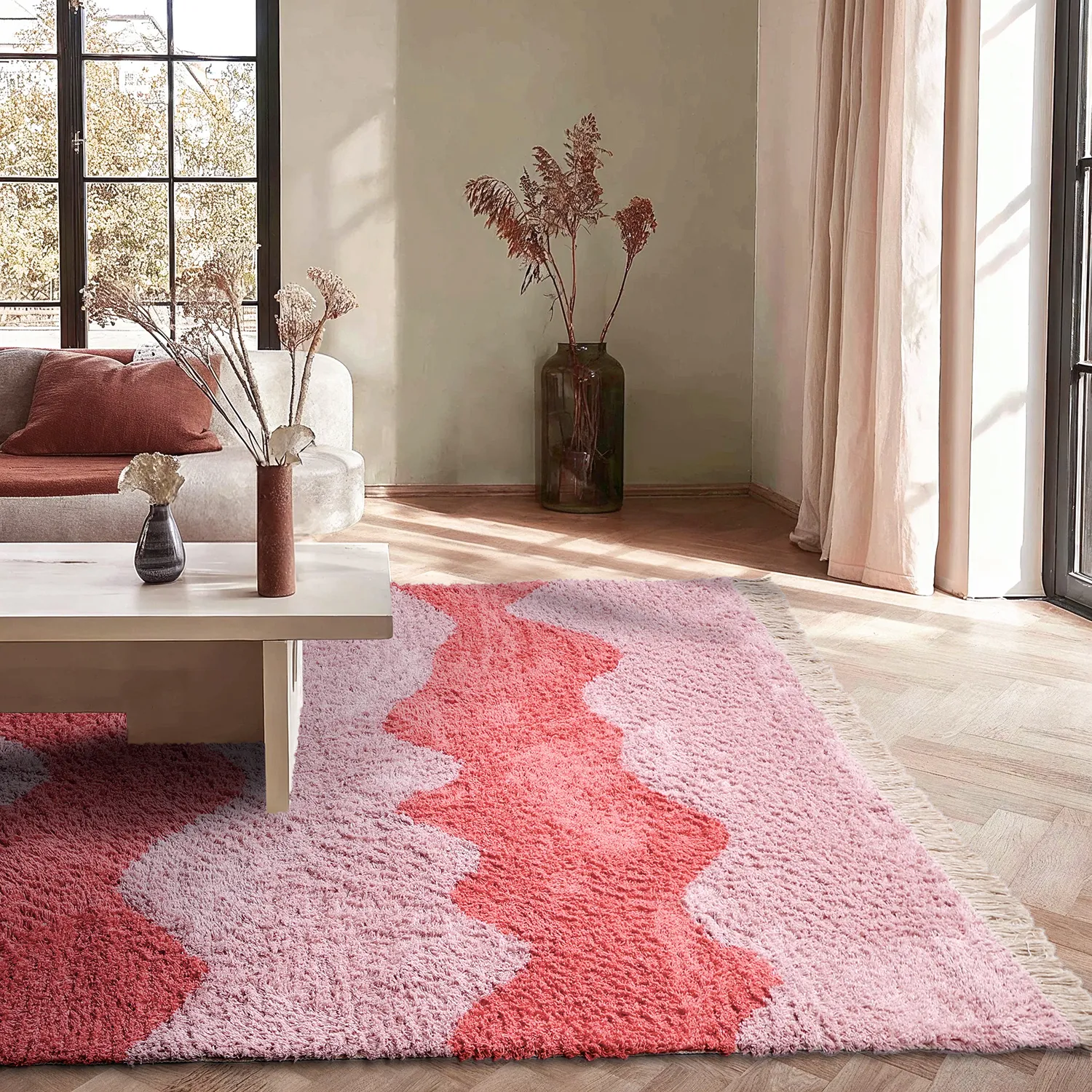 Ryijymatot - Amira Natural Cotton Shaggy (pinkki)