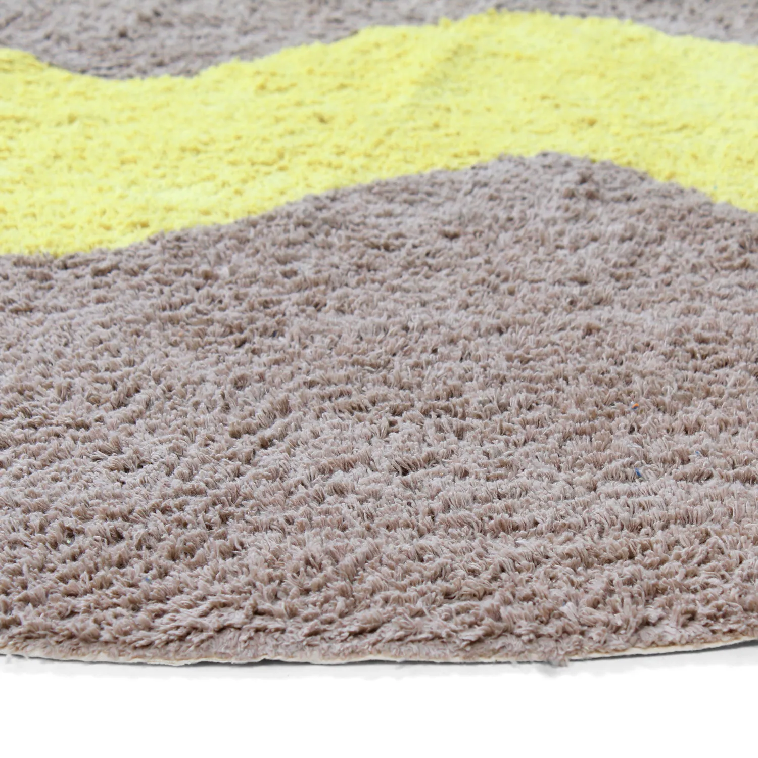 Pyöreät matot - Amira Natural Cotton Shaggy (taupe/keltainen)