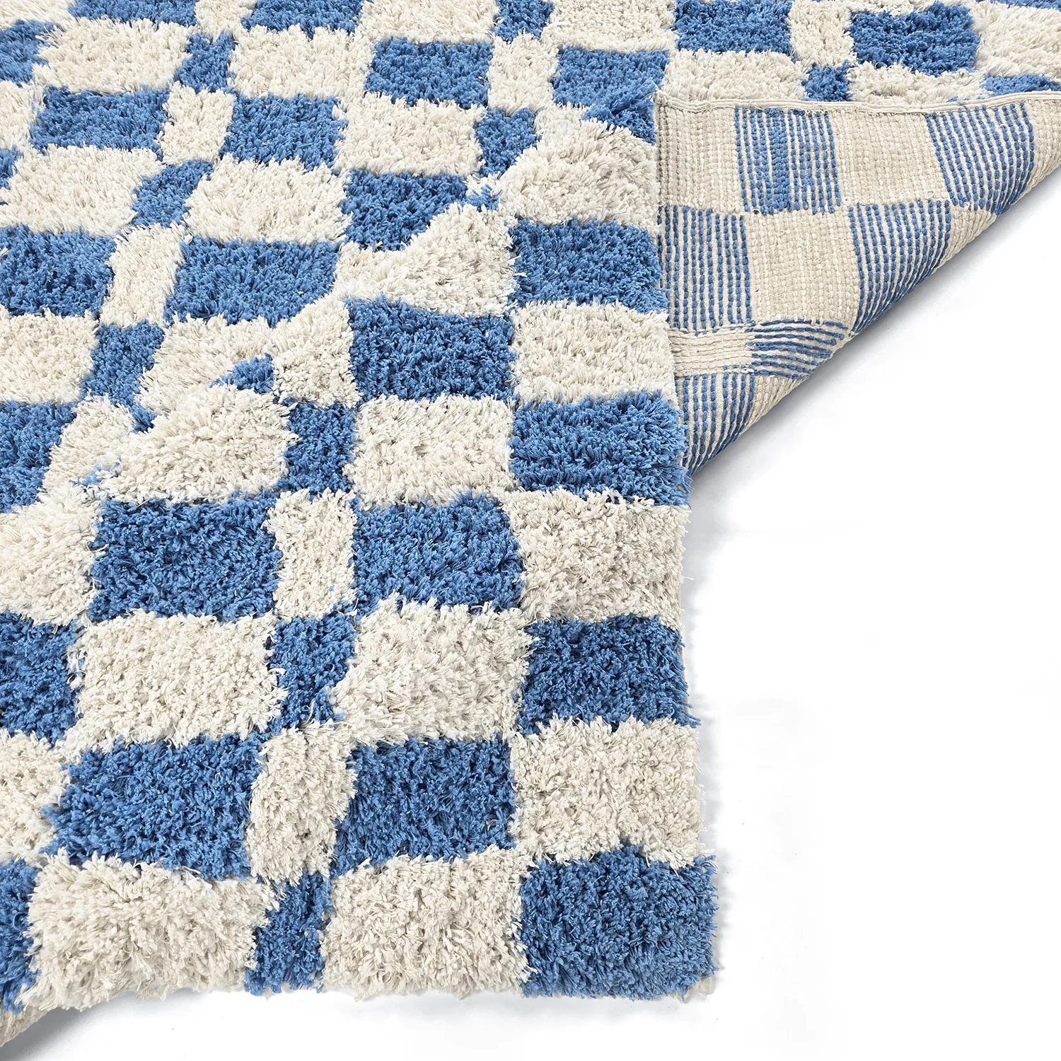 Ryijymatot - Atrani Natural Cotton Shaggy (sininen)
