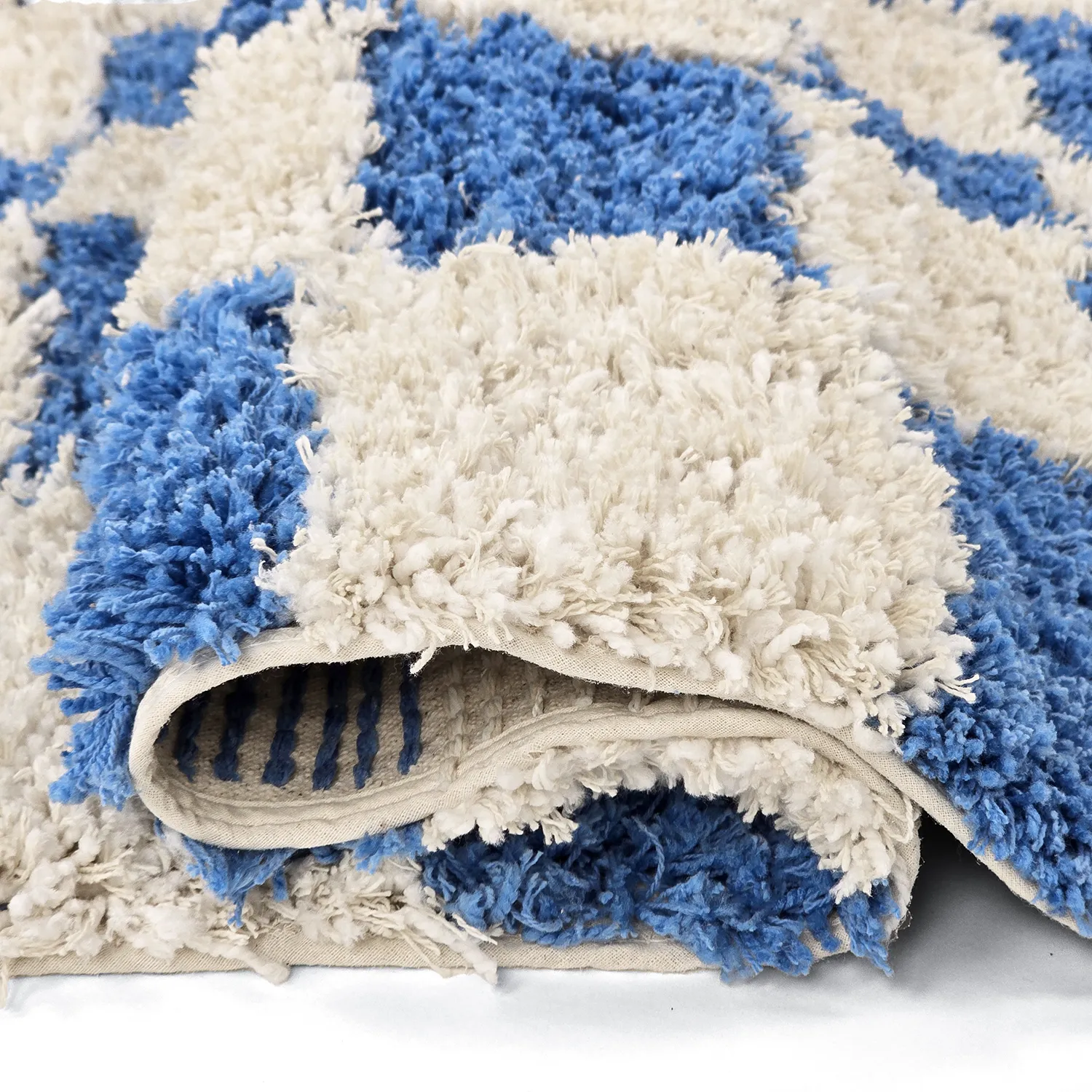 Ryijymatot - Atrani Natural Cotton Shaggy (sininen)