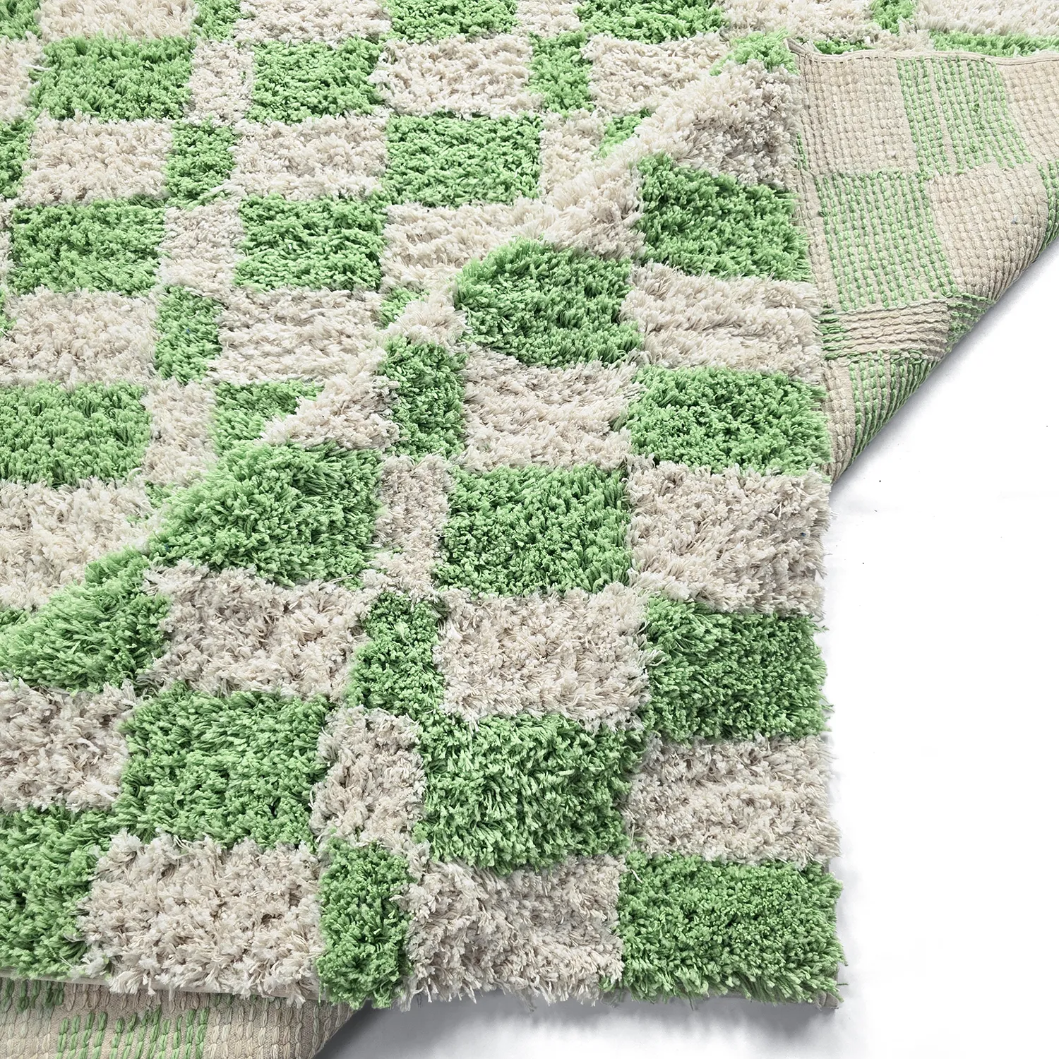 Ryijymatot - Atrani Natural Cotton Shaggy (vihreä)