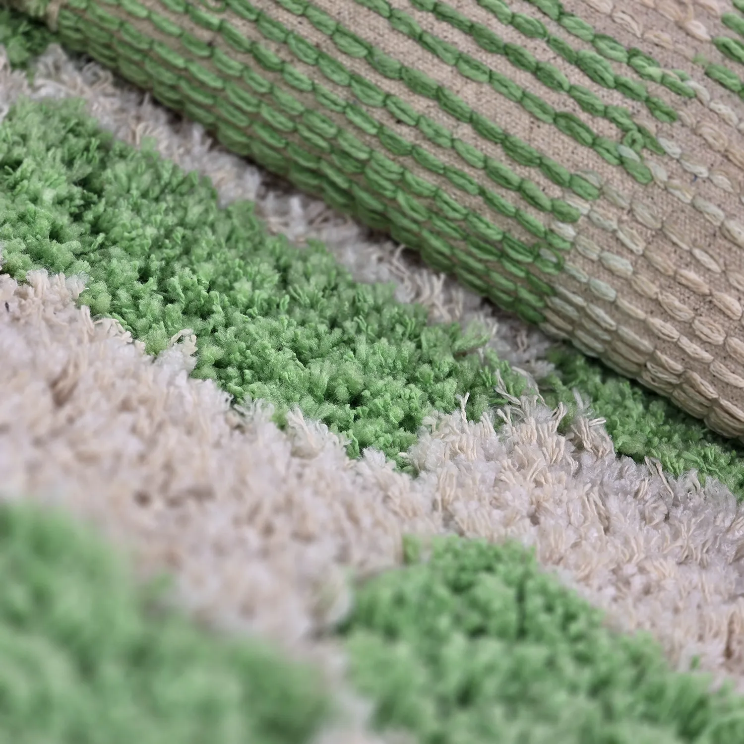 Ryijymatot - Atrani Natural Cotton Shaggy (vihreä)