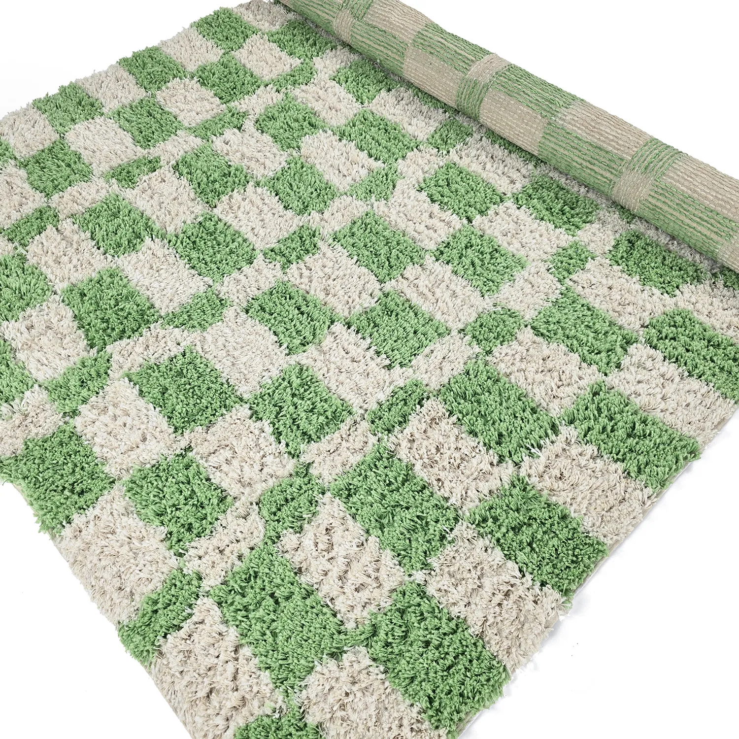 Ryijymatot - Atrani Natural Cotton Shaggy (vihreä)