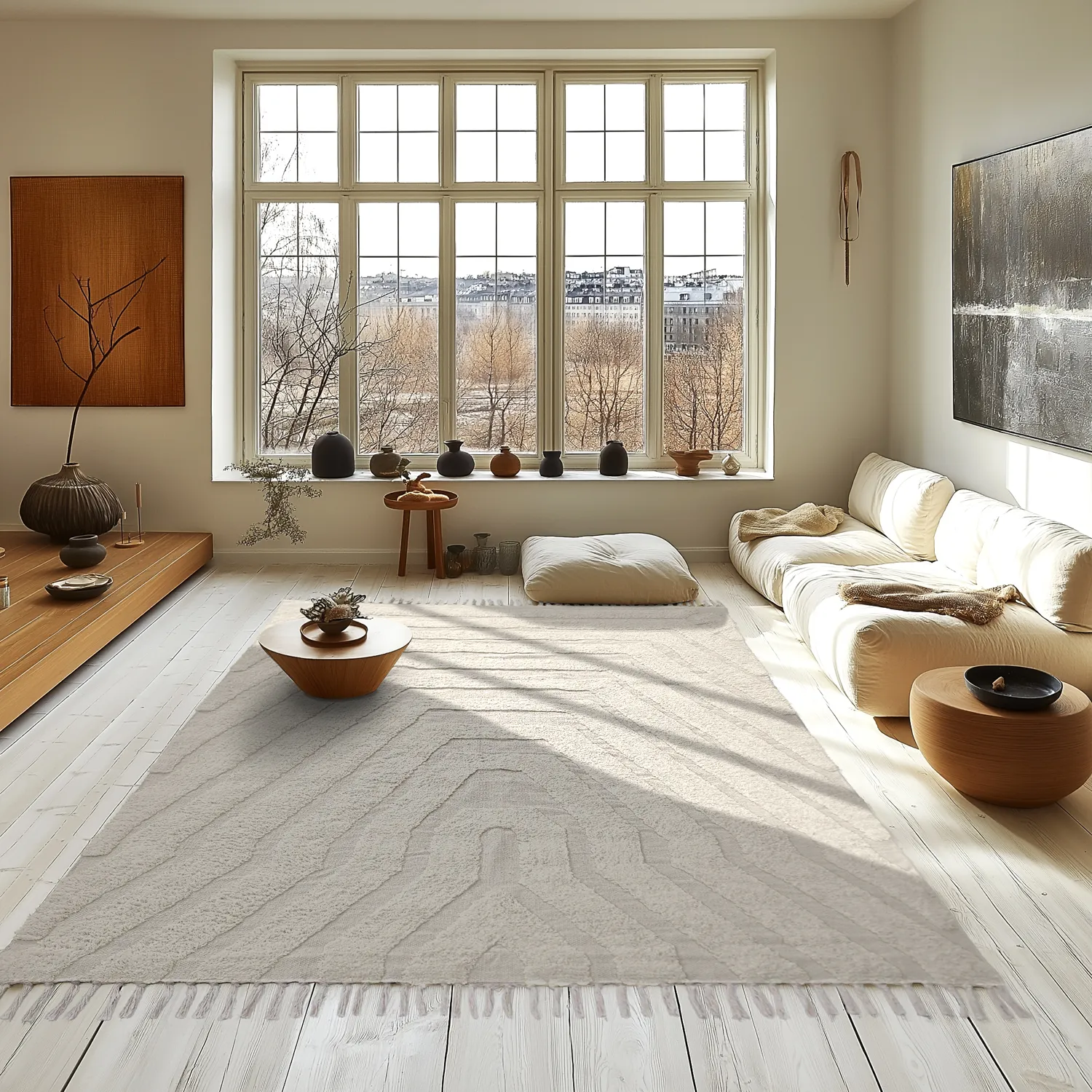 Ryijymatot - Callista Natural Cotton Shaggy (beige)