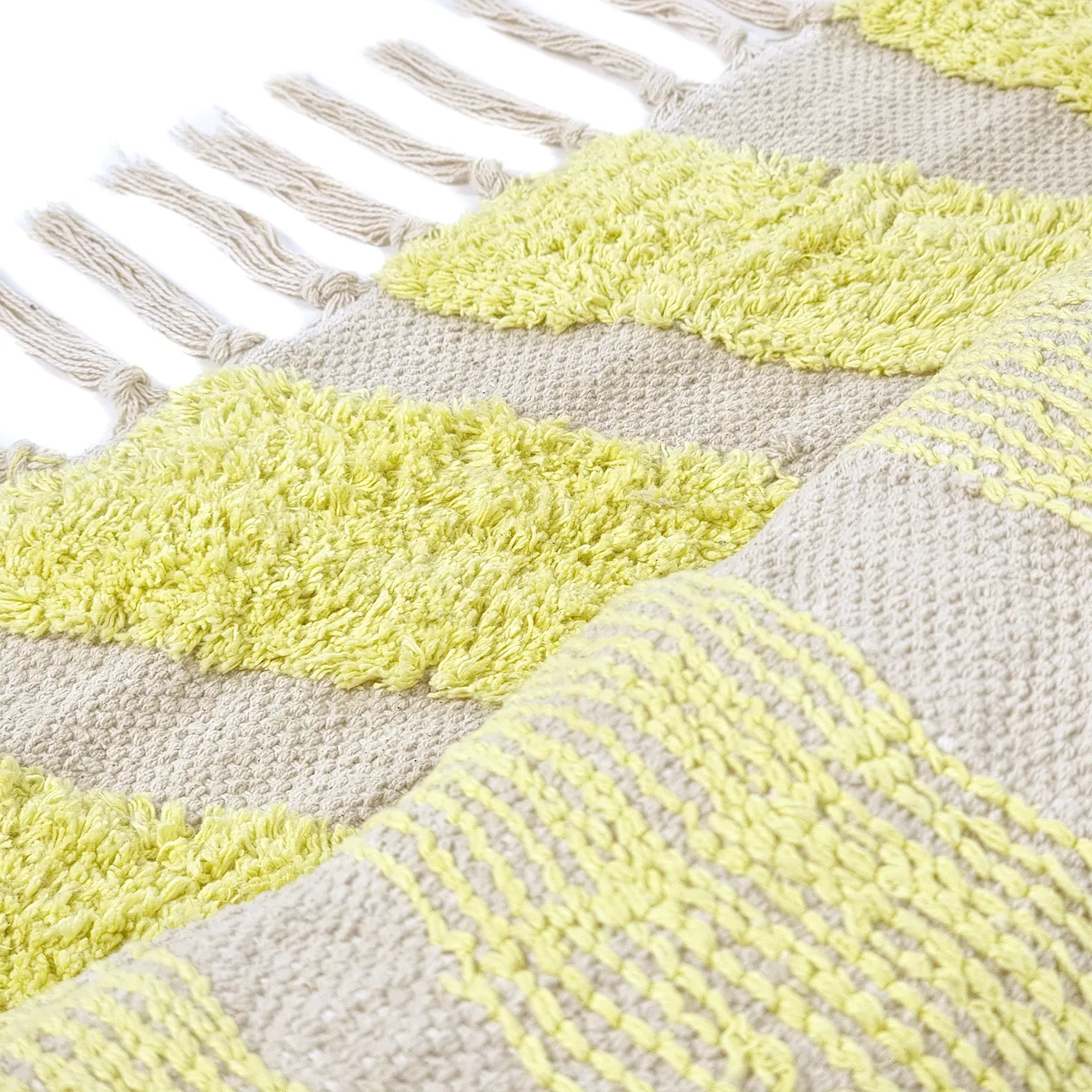 Ryijymatot - Callista Natural Cotton Shaggy (keltainen)