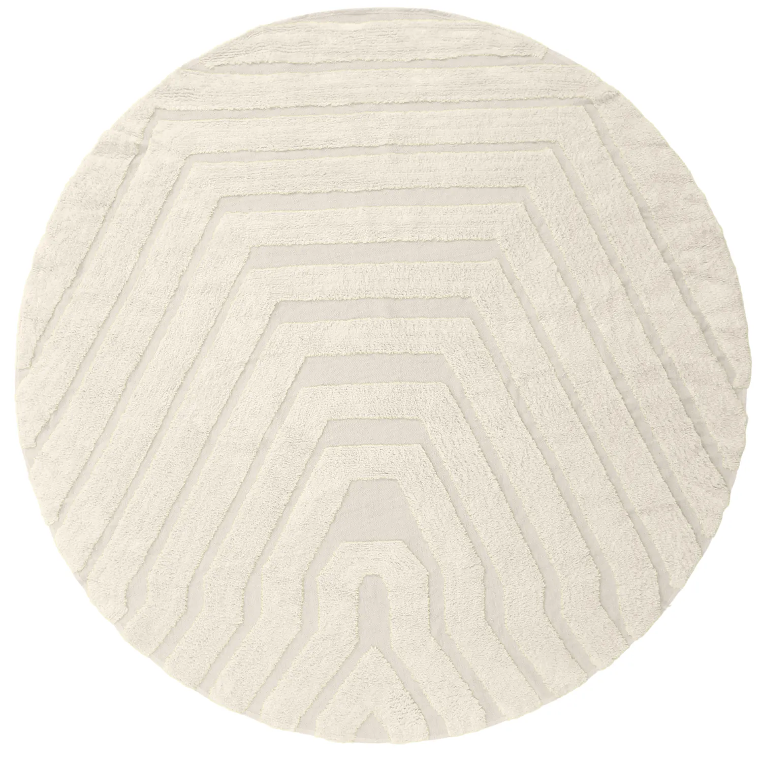 Pyöreät matot - Callista Natural Cotton Shaggy (beige)