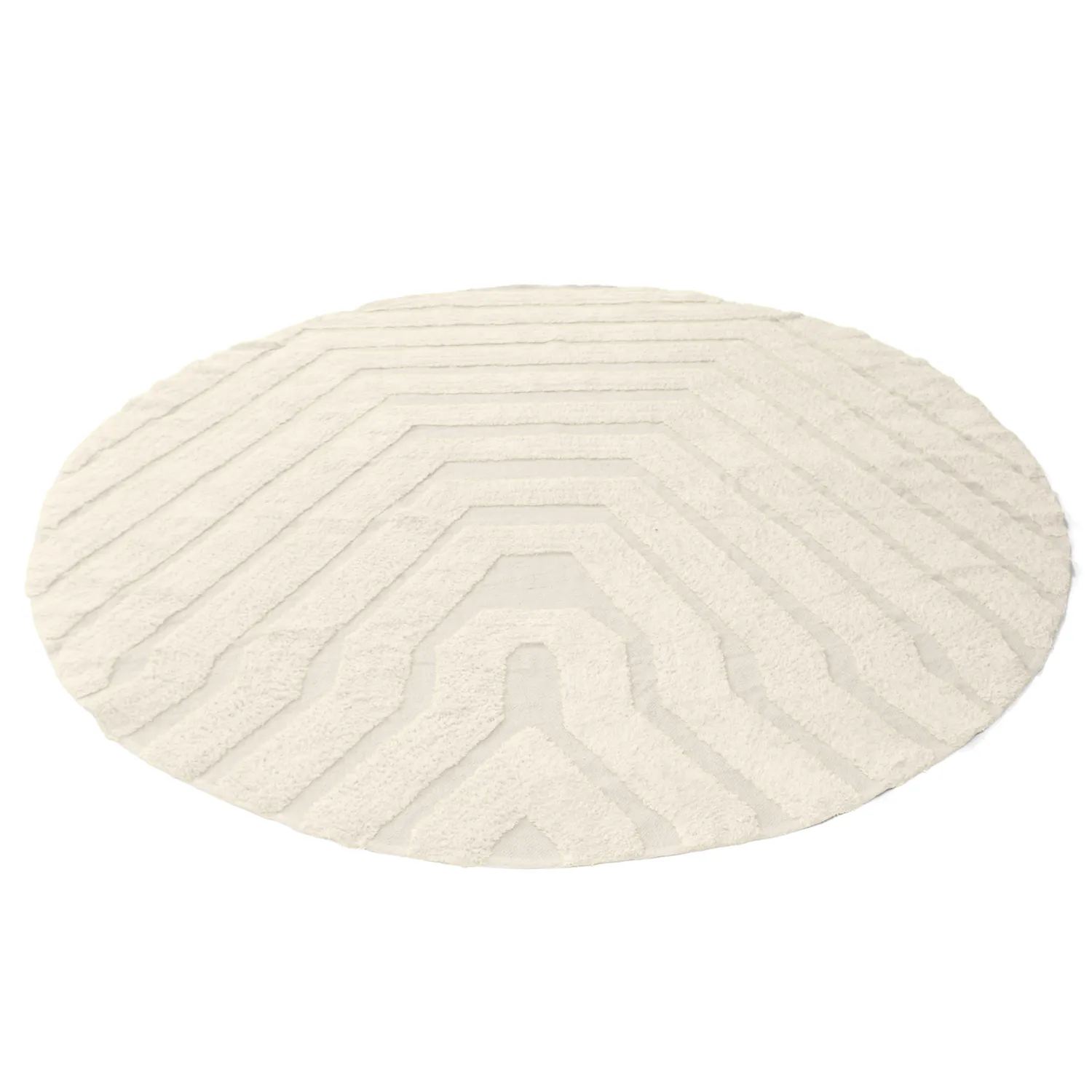 Pyöreät matot - Callista Natural Cotton Shaggy (beige)