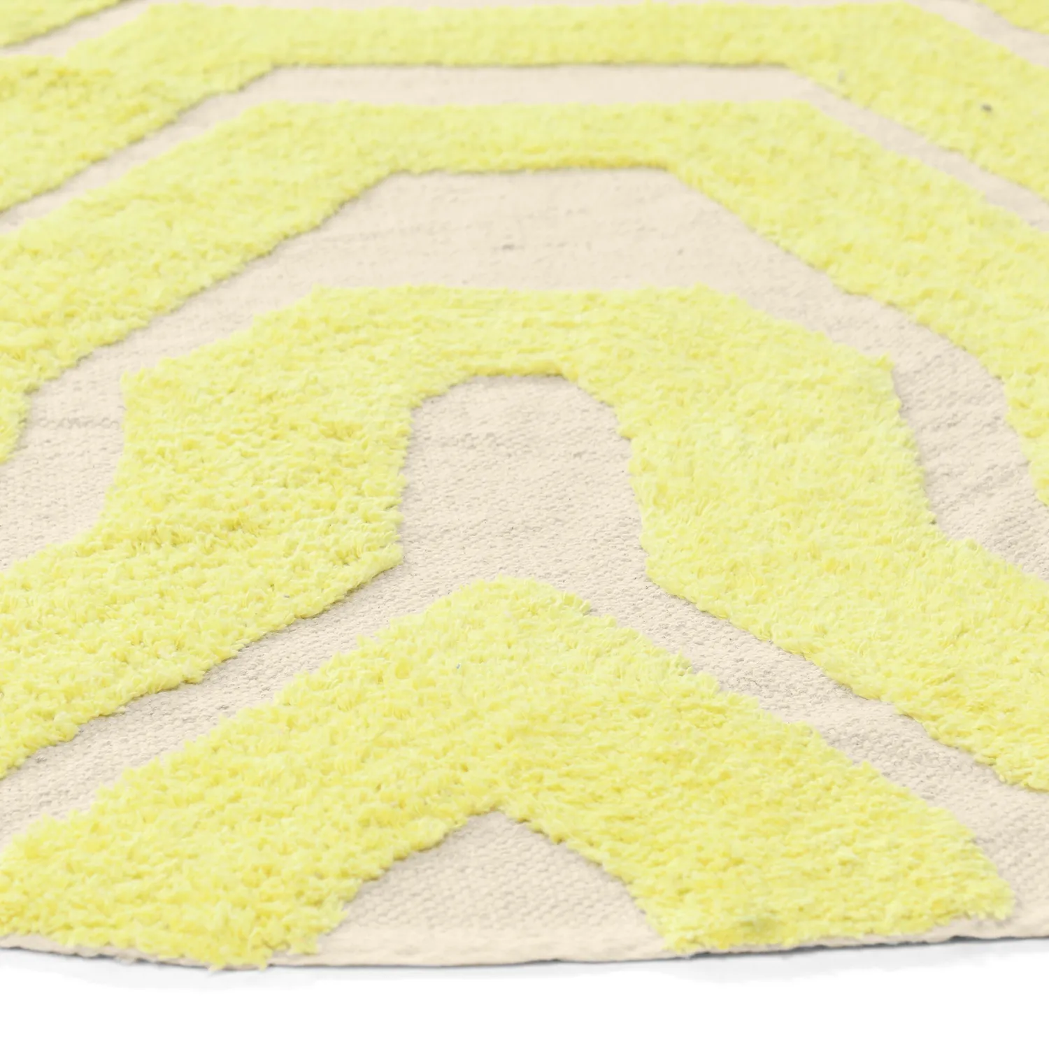 Pyöreät matot - Callista Natural Cotton Shaggy (keltainen)