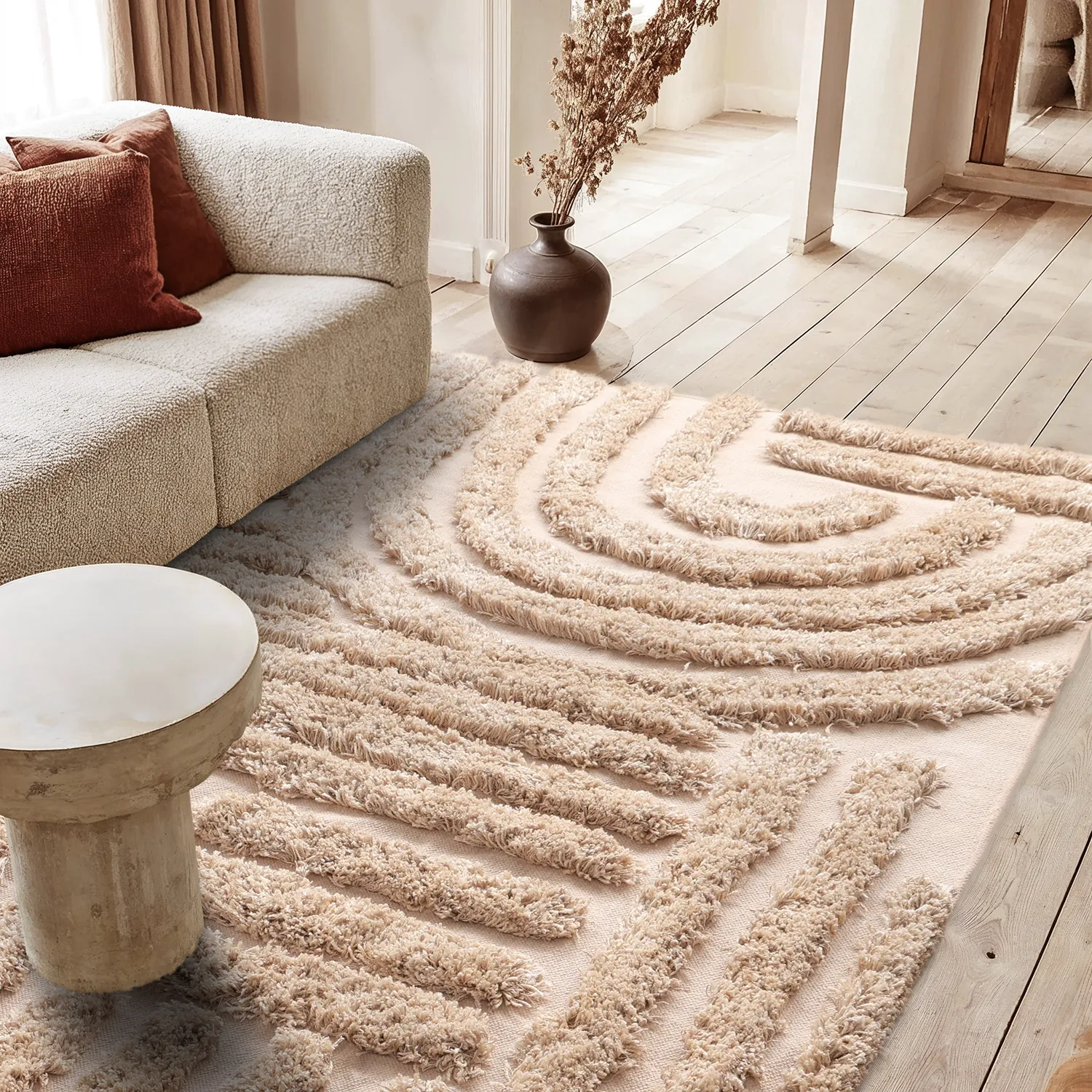 Ryijymatot - Cazorla Natural Cotton Shaggy (beige)