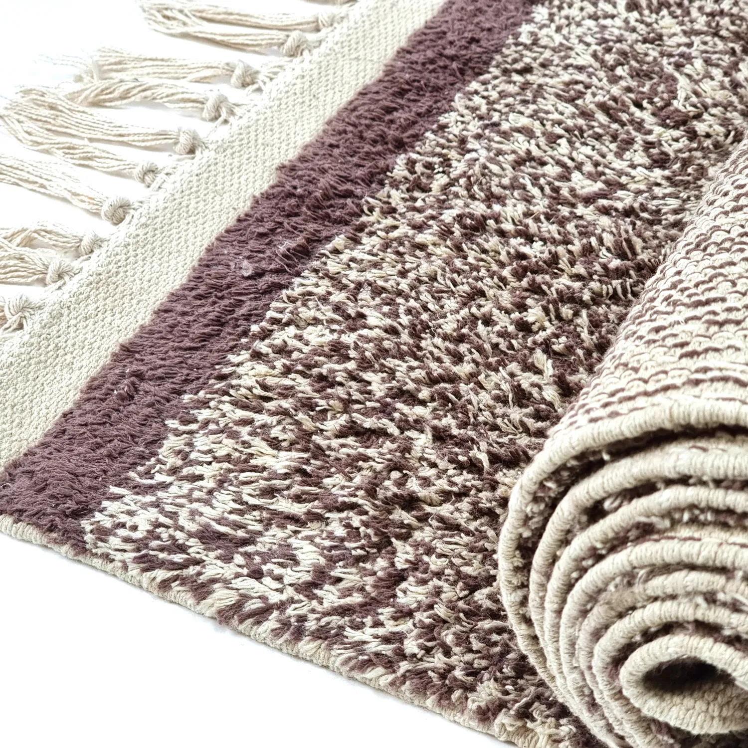 Ryijymatot - Celina Natural Cotton Shaggy (beige/ruskea)