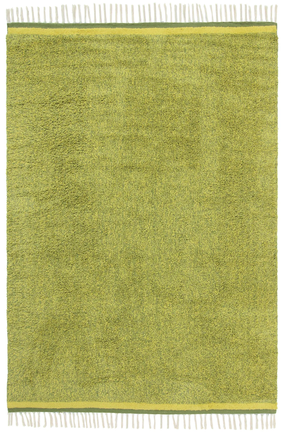 Ryijymatot - Celina Natural Cotton Shaggy (vihreä/keltainen)