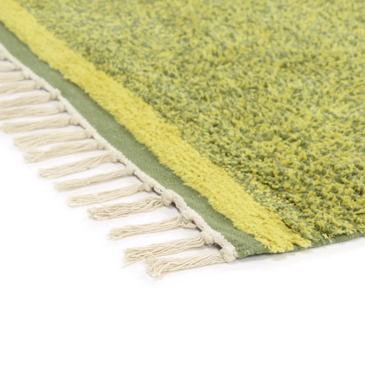 Ryijymatot - Celina Natural Cotton Shaggy (vihreä/keltainen)
