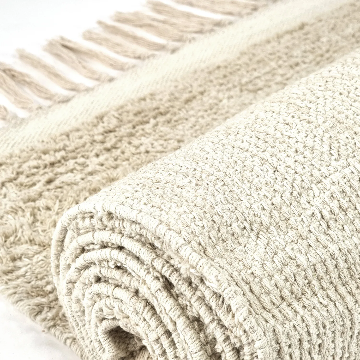 Ryijymatot - Celina Natural Cotton Shaggy (luonnonvalkoinen/beige)