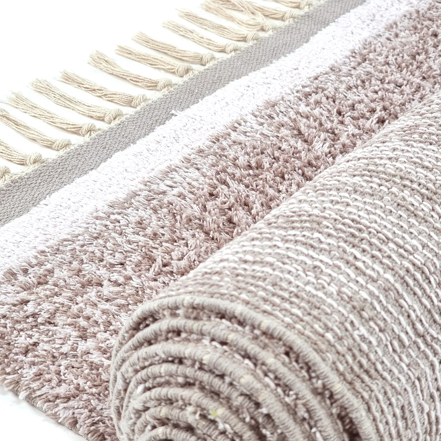 Ryijymatot - Celina Natural Cotton Shaggy (taupe/laventeli)