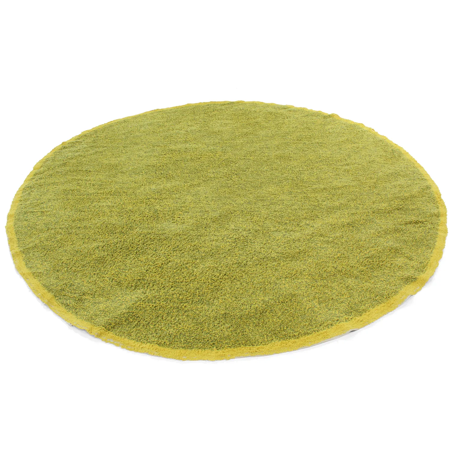 Pyöreät matot - Celina Natural Cotton Shaggy (vihreä/keltainen)