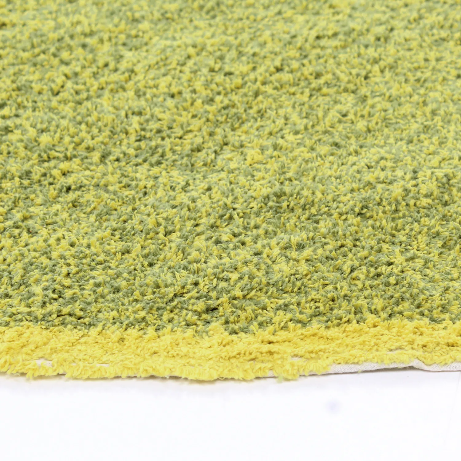 Pyöreät matot - Celina Natural Cotton Shaggy (vihreä/keltainen)