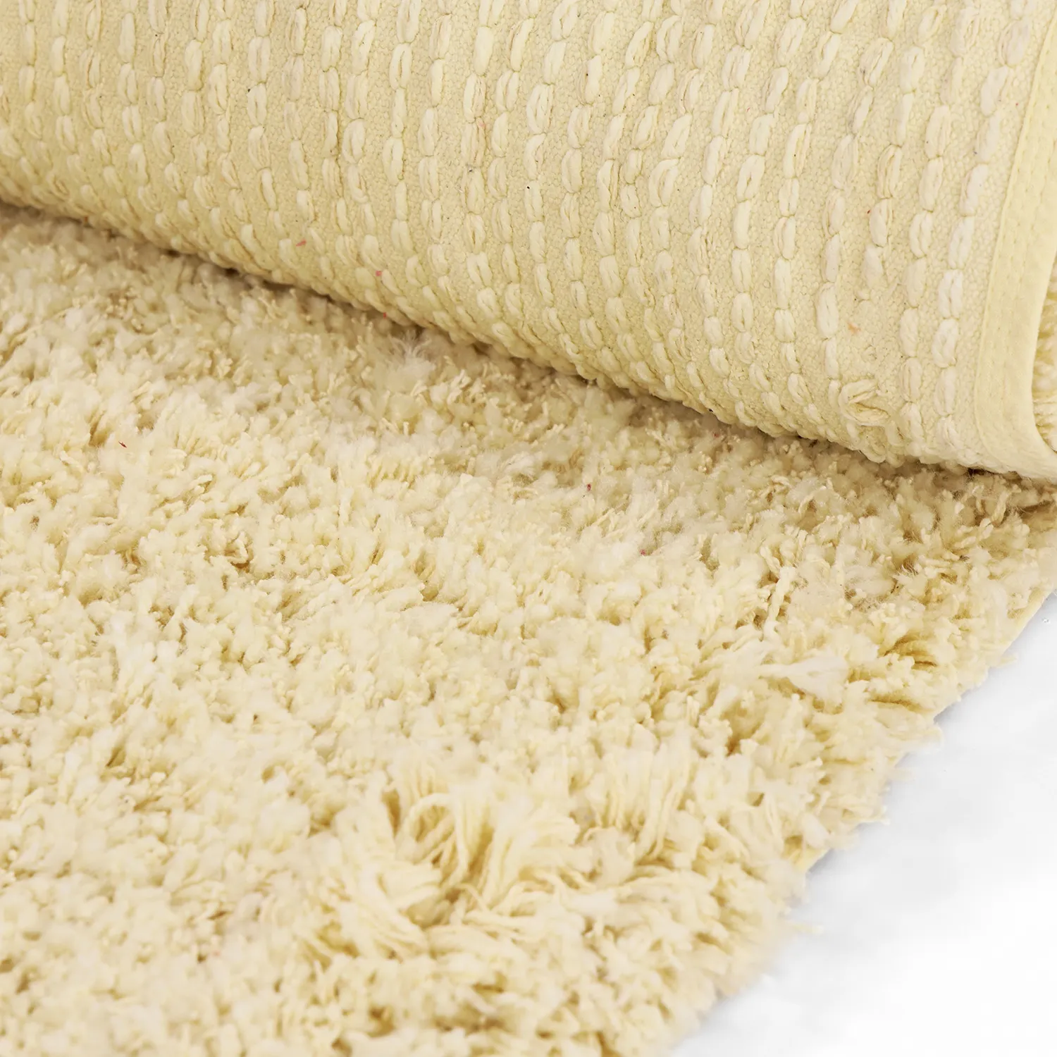 Ryijymatot - Combarro Solid Cotton Shaggy (vaaleankeltainen)