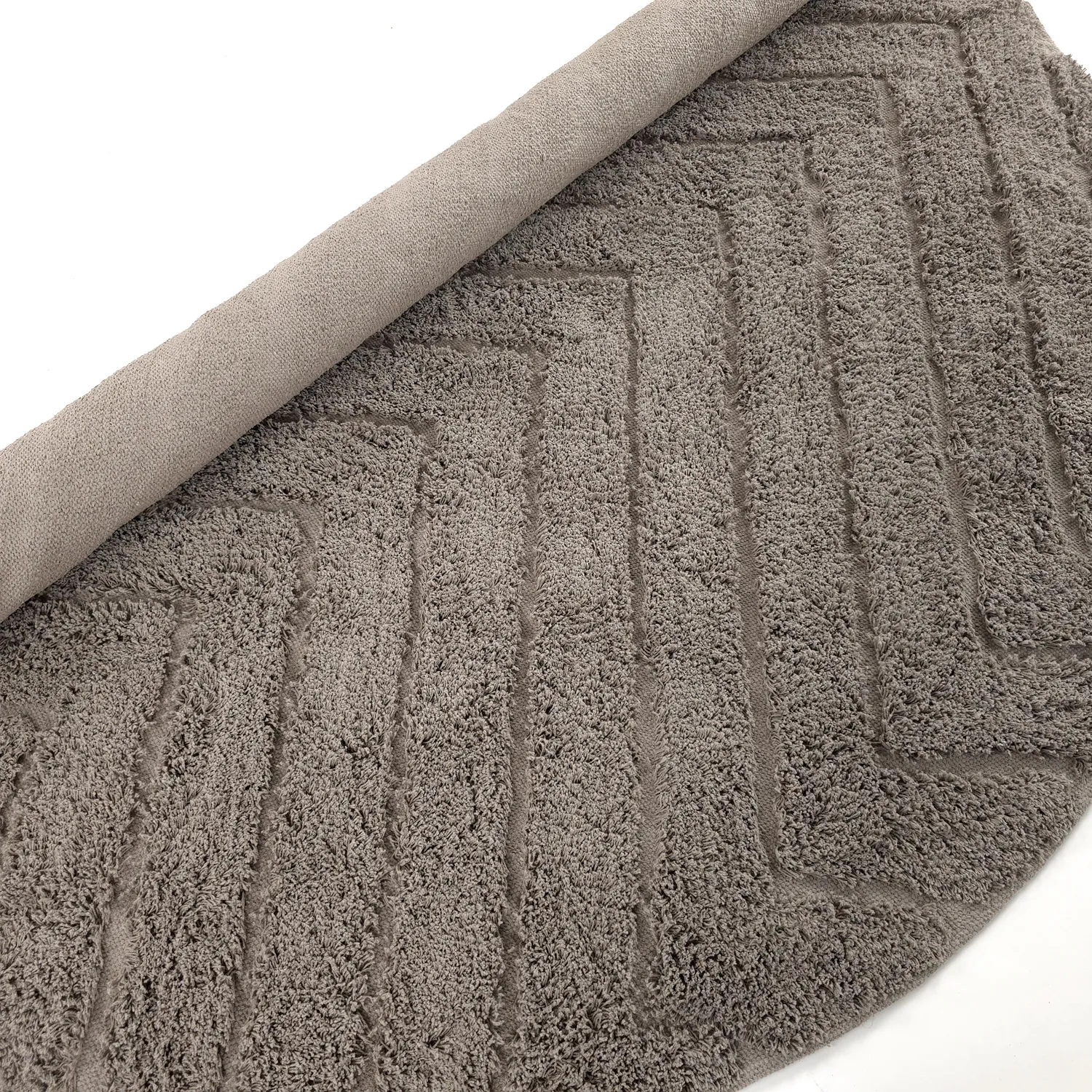 Pyöreä matot - Conara Natural Cotton Shaggy (taupe)