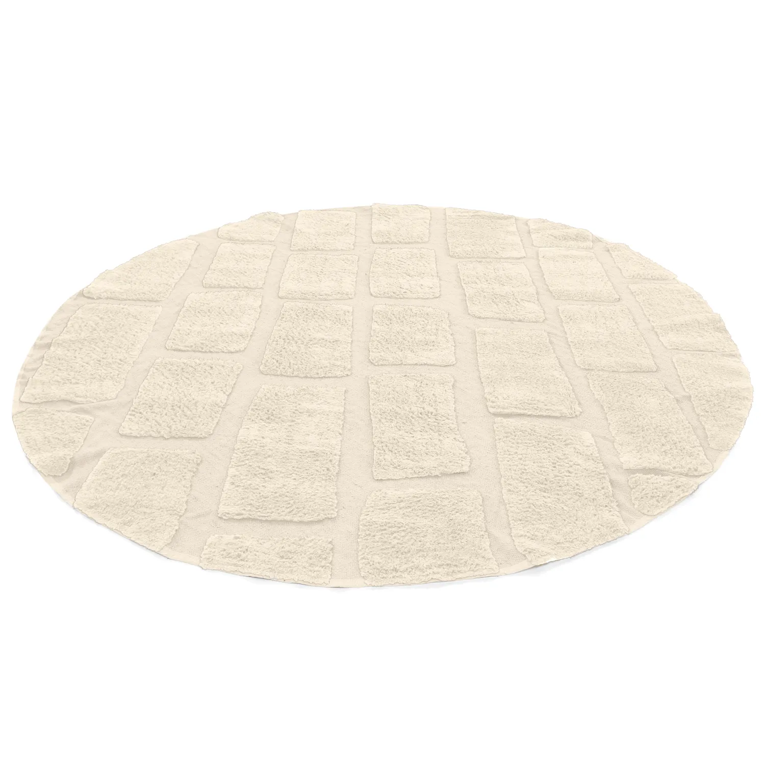 Pyöreät matot - Cyrus Natural Cotton Shaggy (beige)