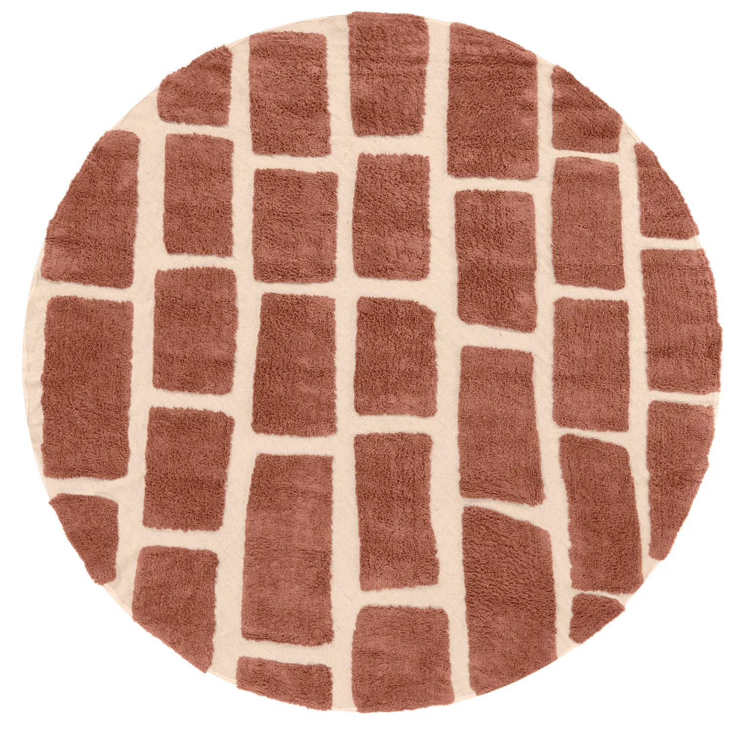 Pyöreät matot - Cyrus Natural Cotton Shaggy (ruskea)
