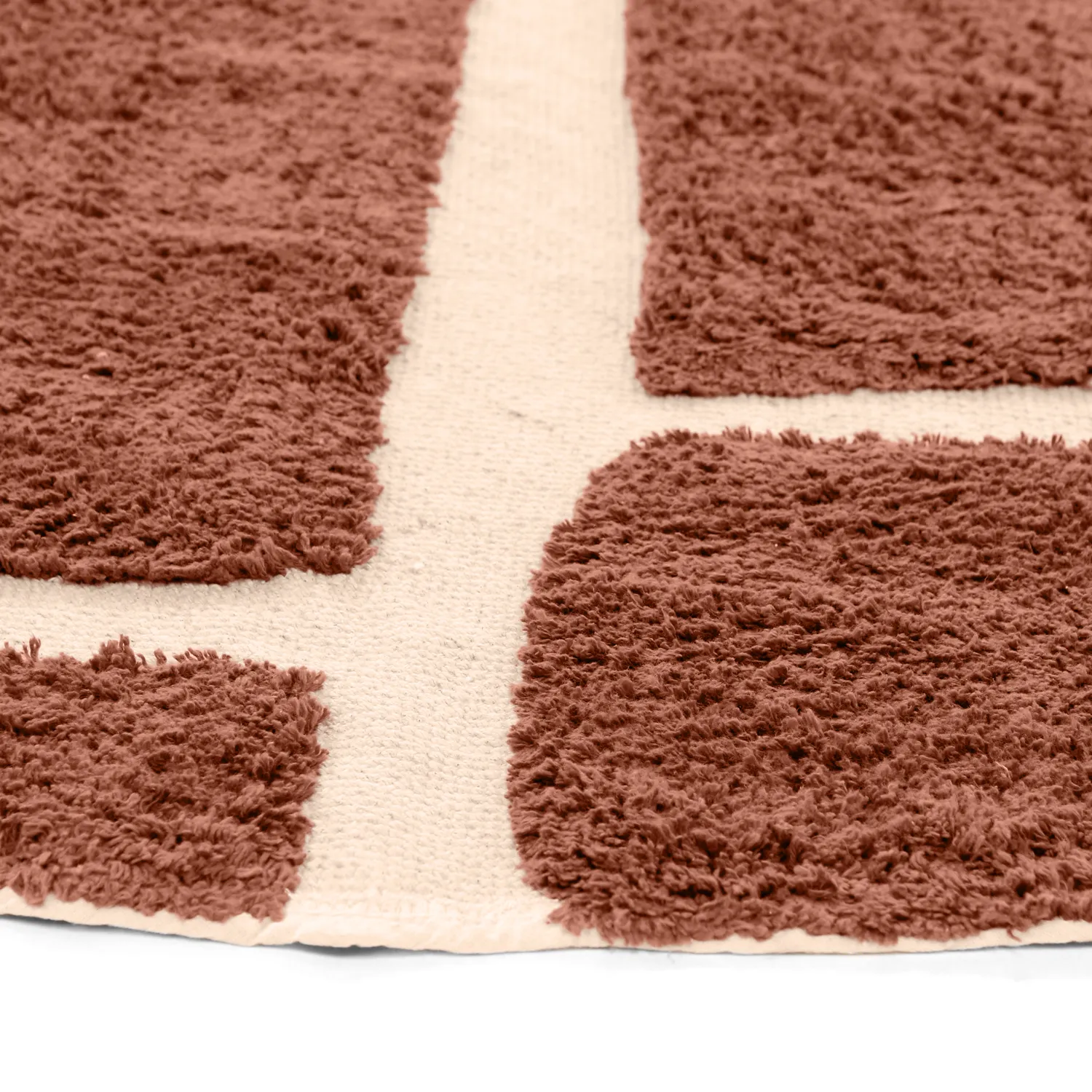 Pyöreät matot - Cyrus Natural Cotton Shaggy (ruskea)