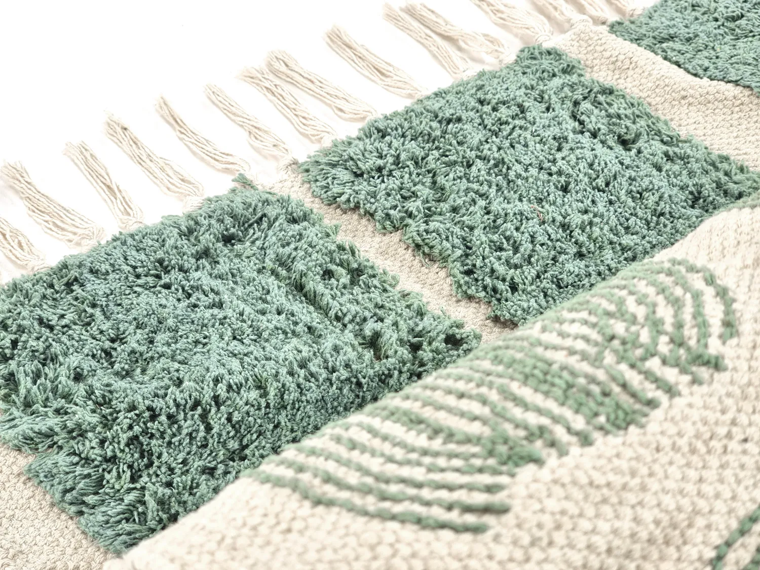 Ryijymatot - Cyrus Natural Cotton Shaggy (vihreä)