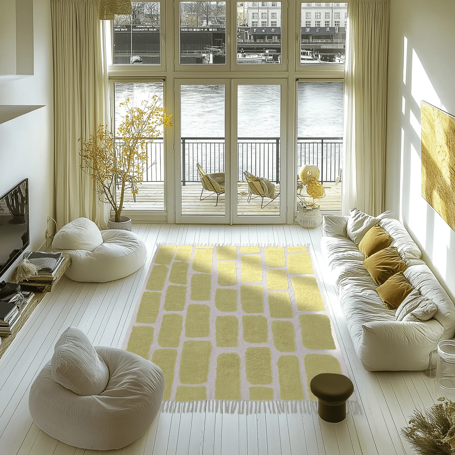 Ryijymatot - Cyrus Natural Cotton Shaggy (keltainen)