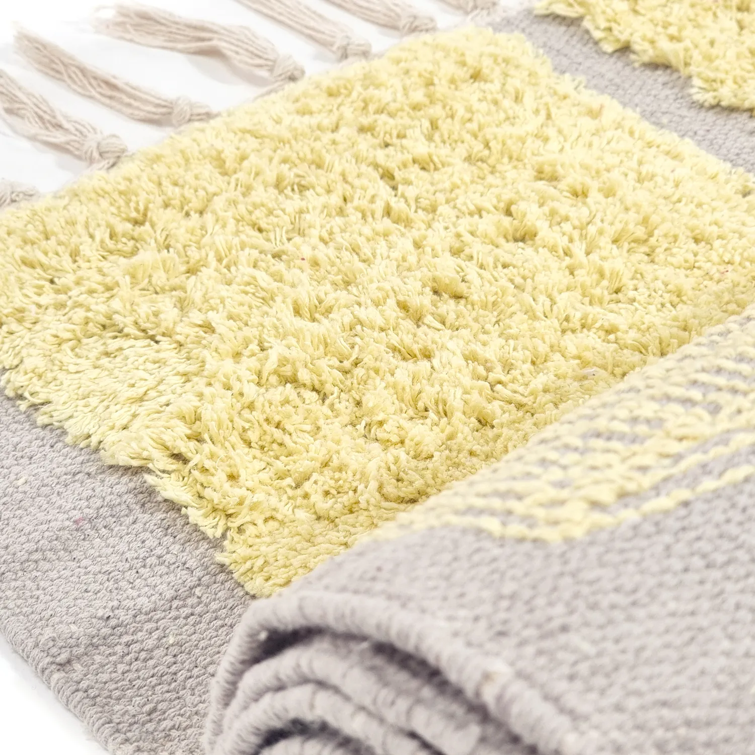 Ryijymatot - Cyrus Natural Cotton Shaggy (keltainen)