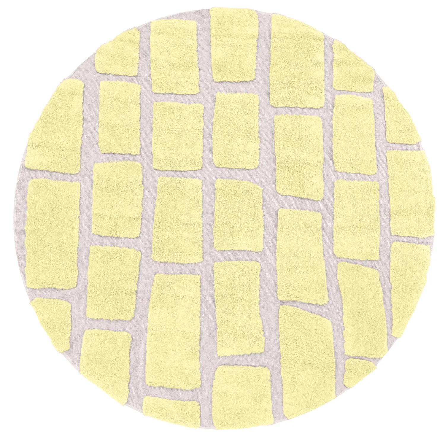 Pyöreät matot - Cyrus Natural Cotton Shaggy (keltainen)