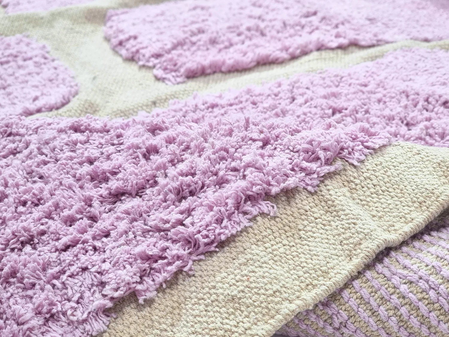 Pyöreät matot - Cyrus Natural Cotton Shaggy (violetti)