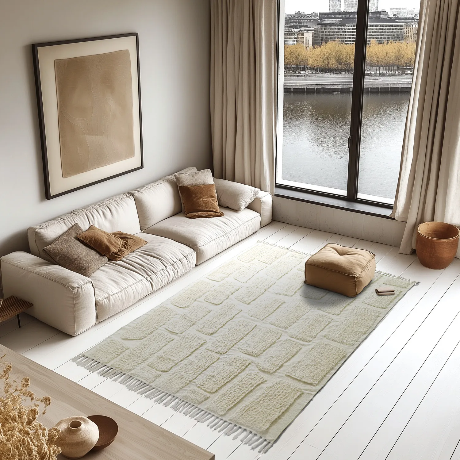 Ryijymatot - Cyrus Natural Cotton Shaggy (luonnonvalkoinen)