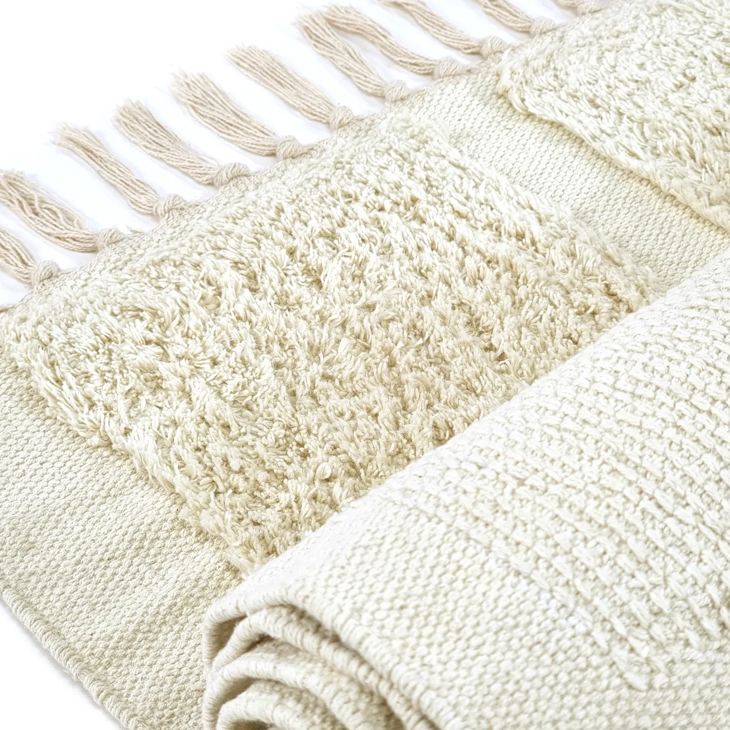 Ryijymatot - Cyrus Natural Cotton Shaggy (luonnonvalkoinen)