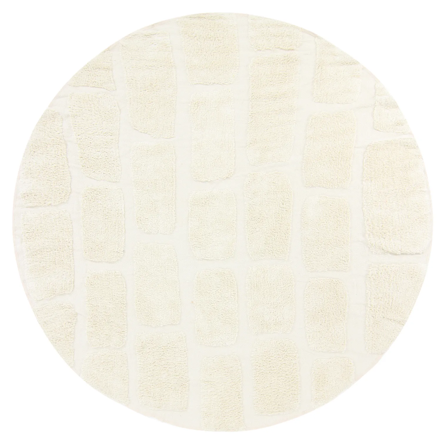 Pyöreät matot - Cyrus Natural Cotton Shaggy (luonnonvalkoinen)