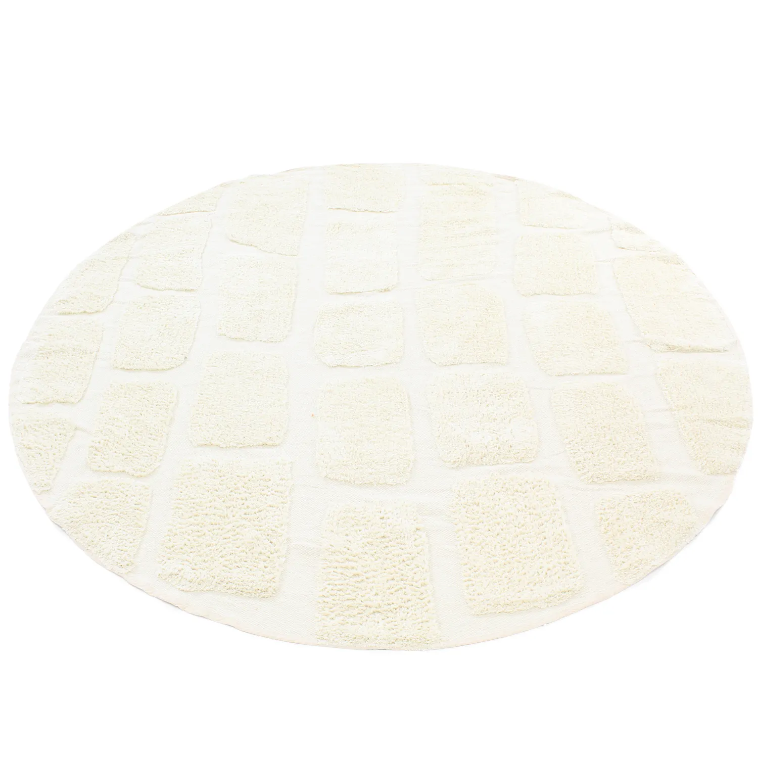 Pyöreät matot - Cyrus Natural Cotton Shaggy (luonnonvalkoinen)