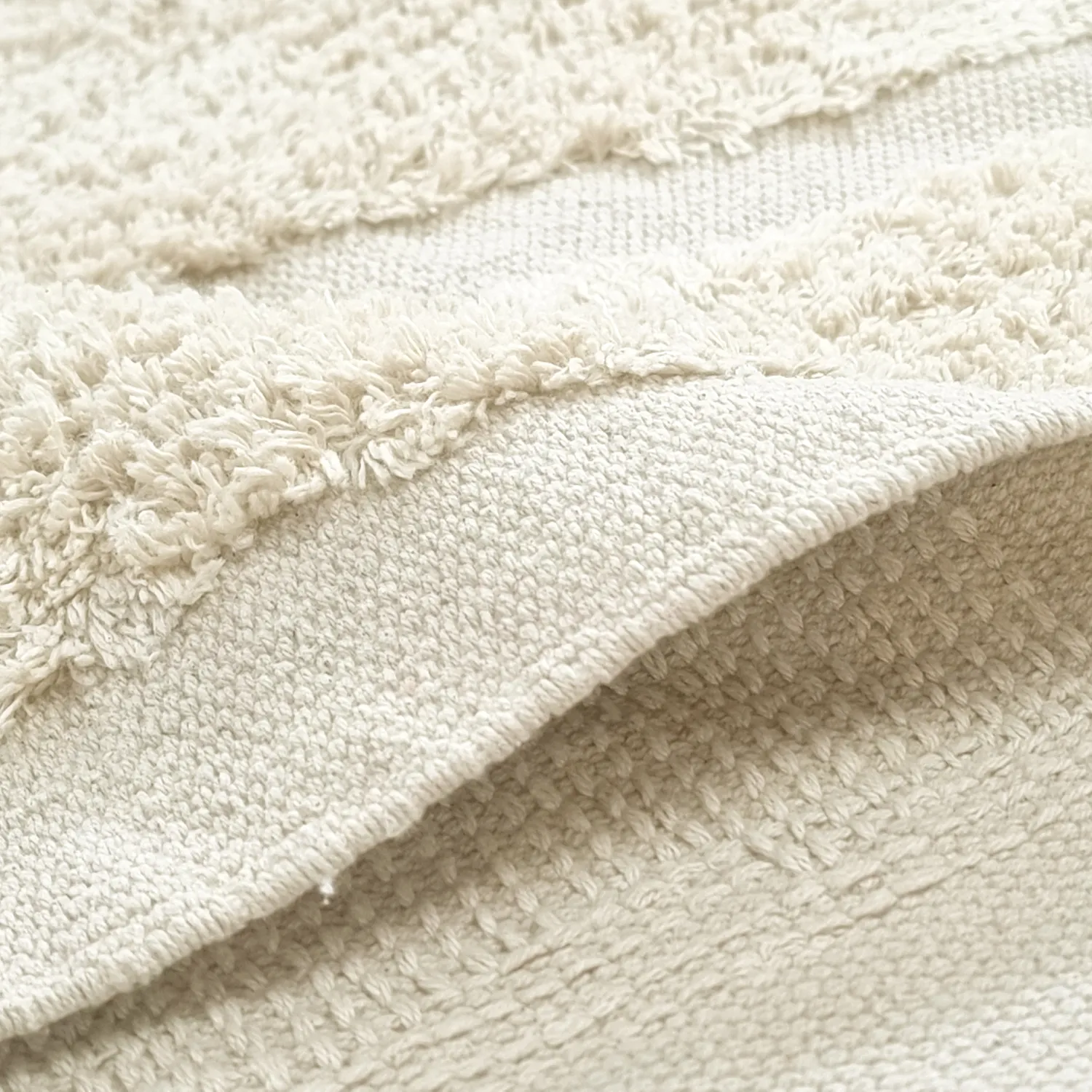 Pyöreät matot - Cyrus Natural Cotton Shaggy (luonnonvalkoinen)