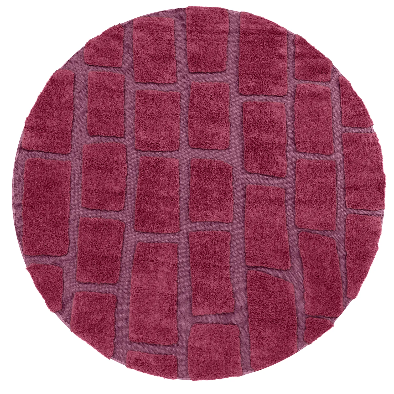 Pyöreät matot - Cyrus Natural Cotton Shaggy (punainen)