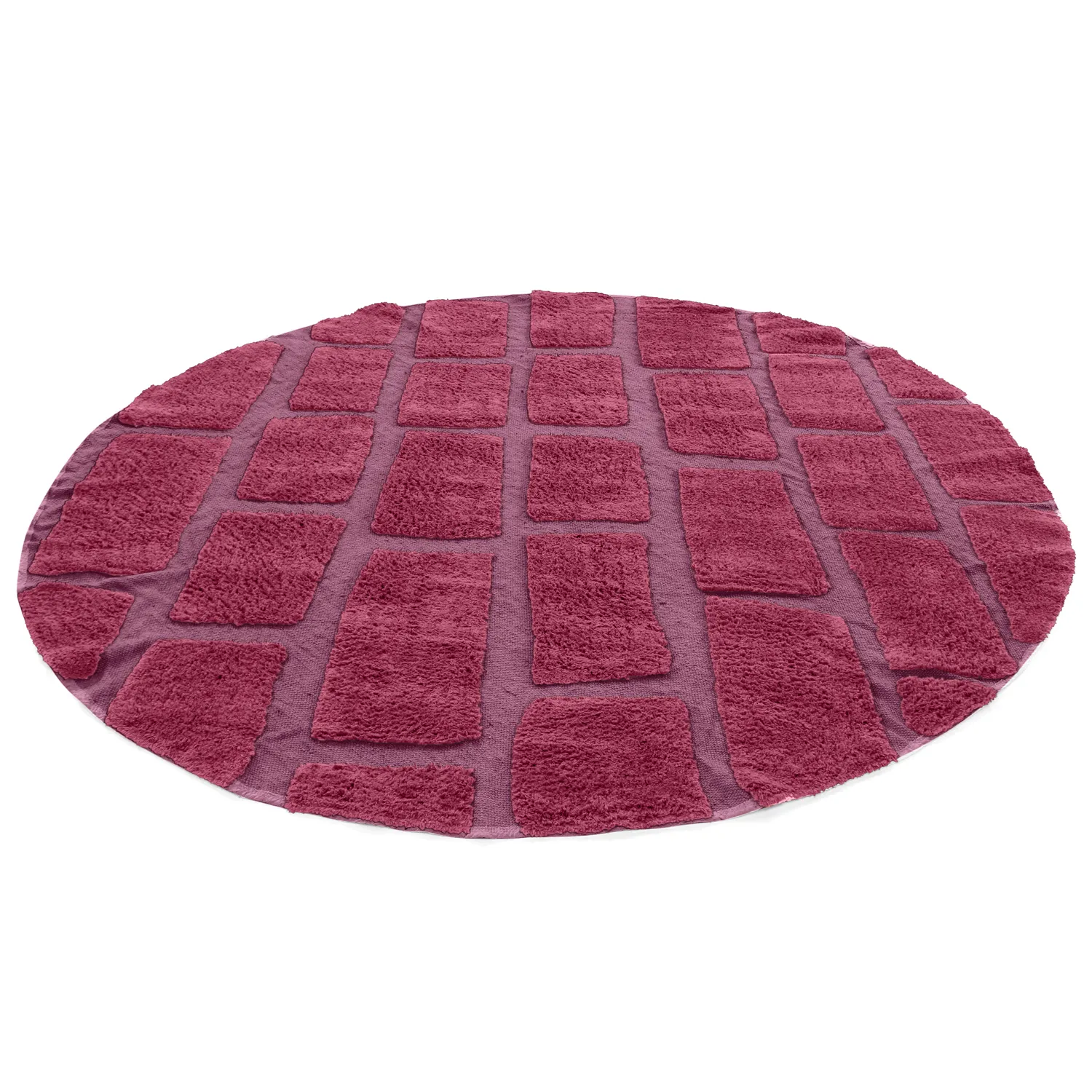 Pyöreät matot - Cyrus Natural Cotton Shaggy (punainen)