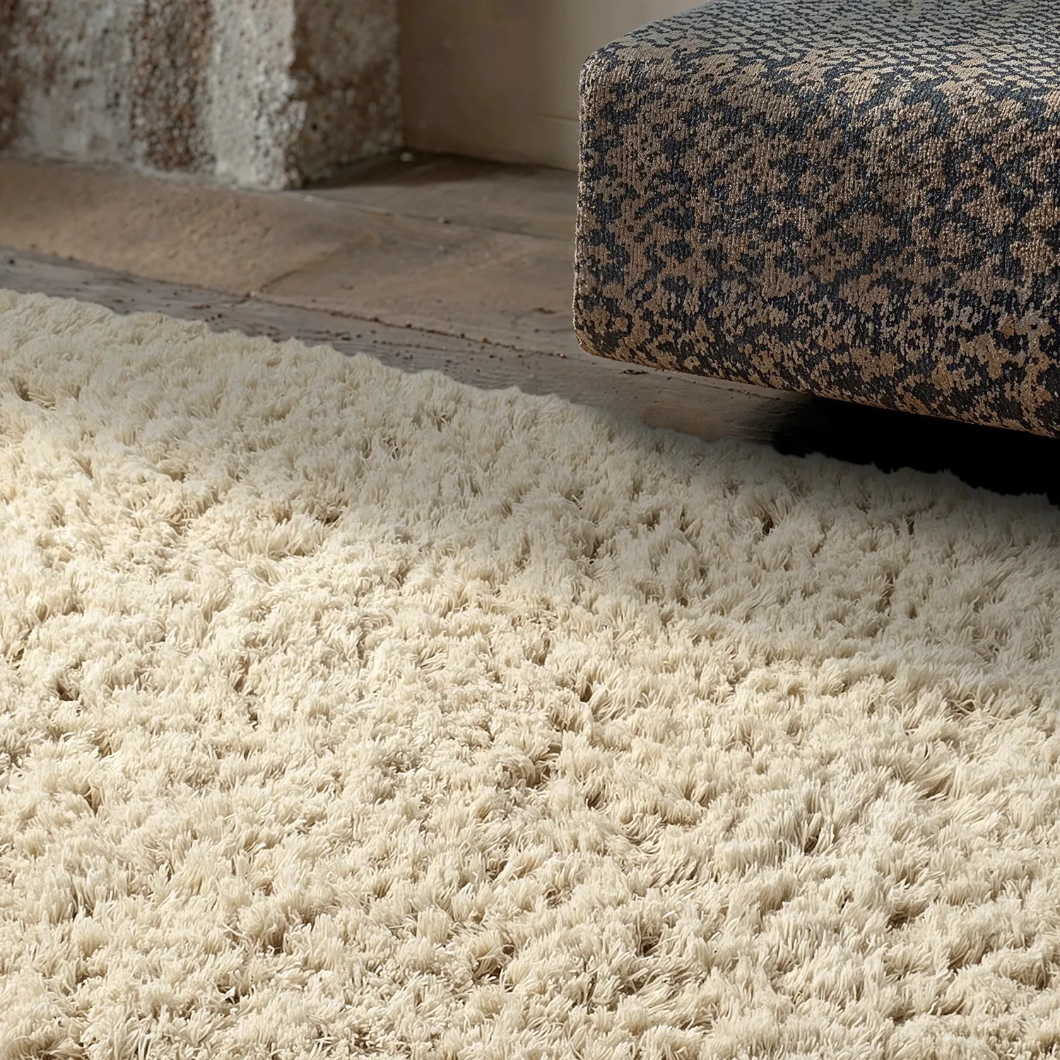 Ryijymatot - Fassale Hand Woven Wool Shaggy (kerma)