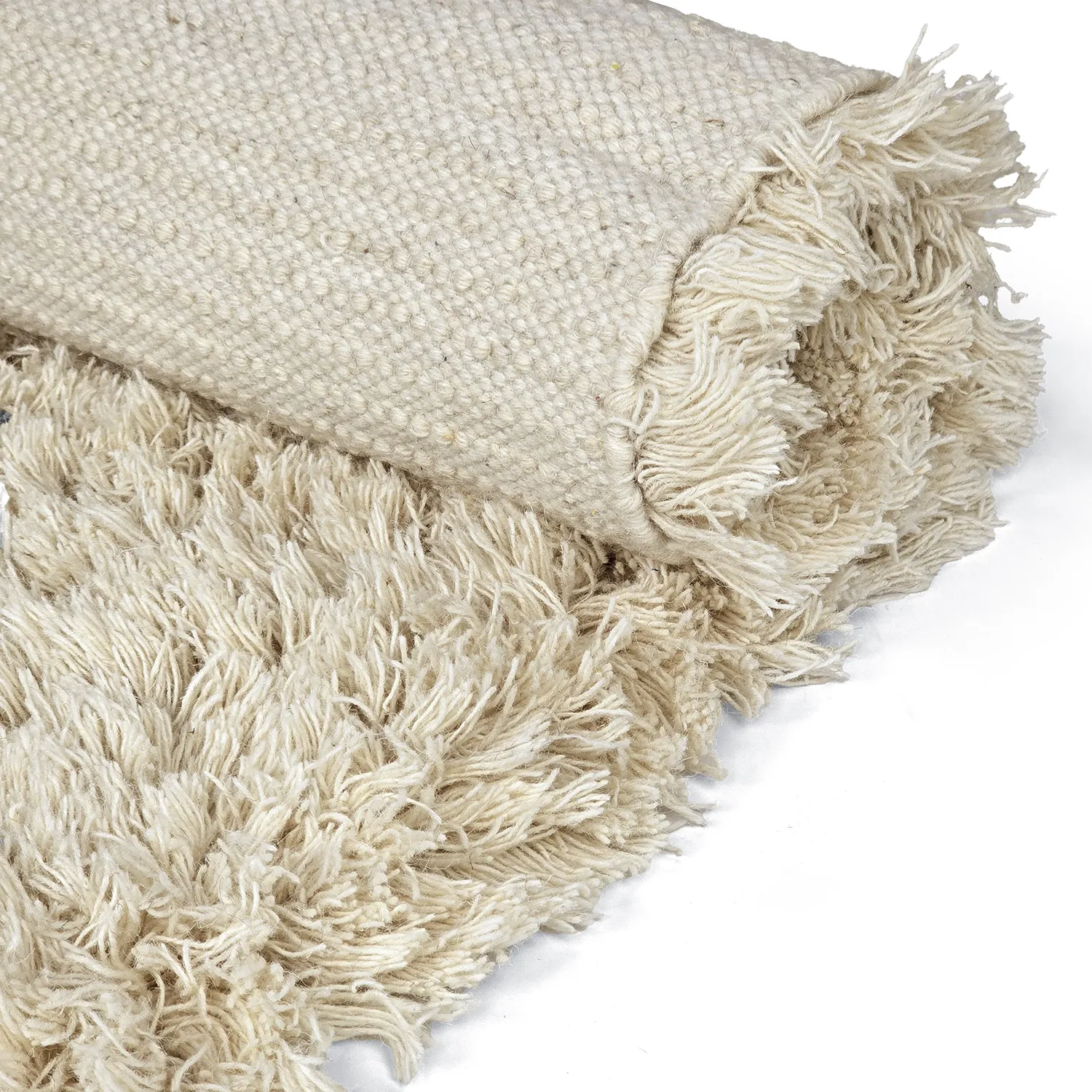 Ryijymatot - Fassale Hand Woven Wool Shaggy (kerma)