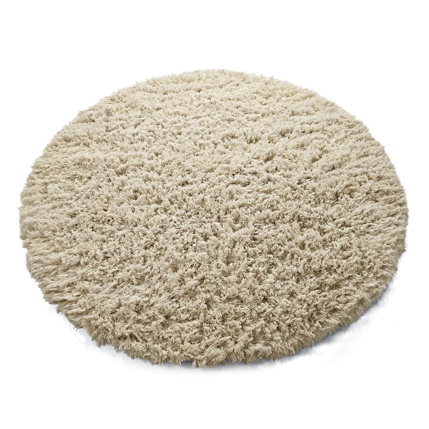 Pyöreät matot - Fassale Hand Woven Wool Shaggy (kerma)
