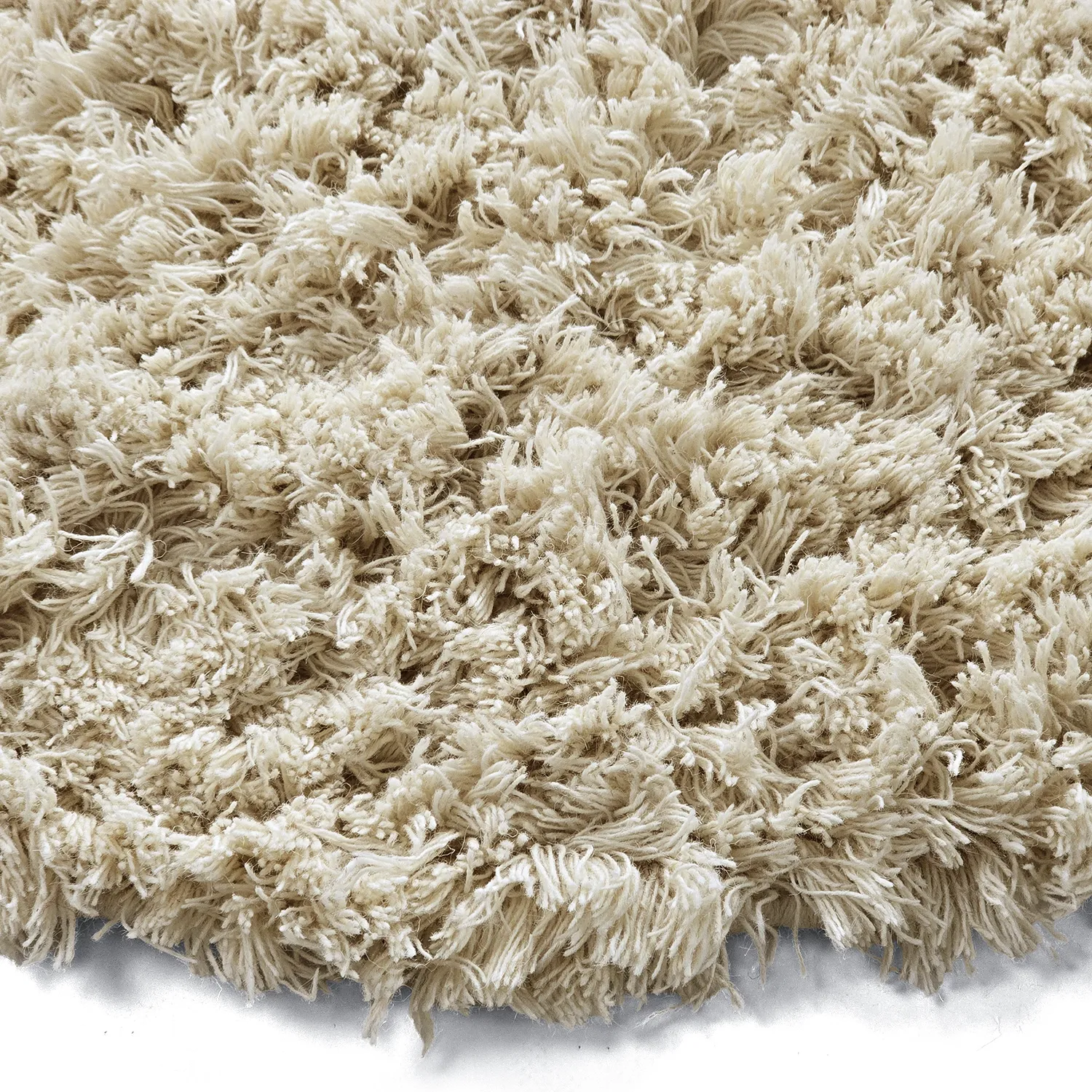 Pyöreät matot - Fassale Hand Woven Wool Shaggy (kerma)