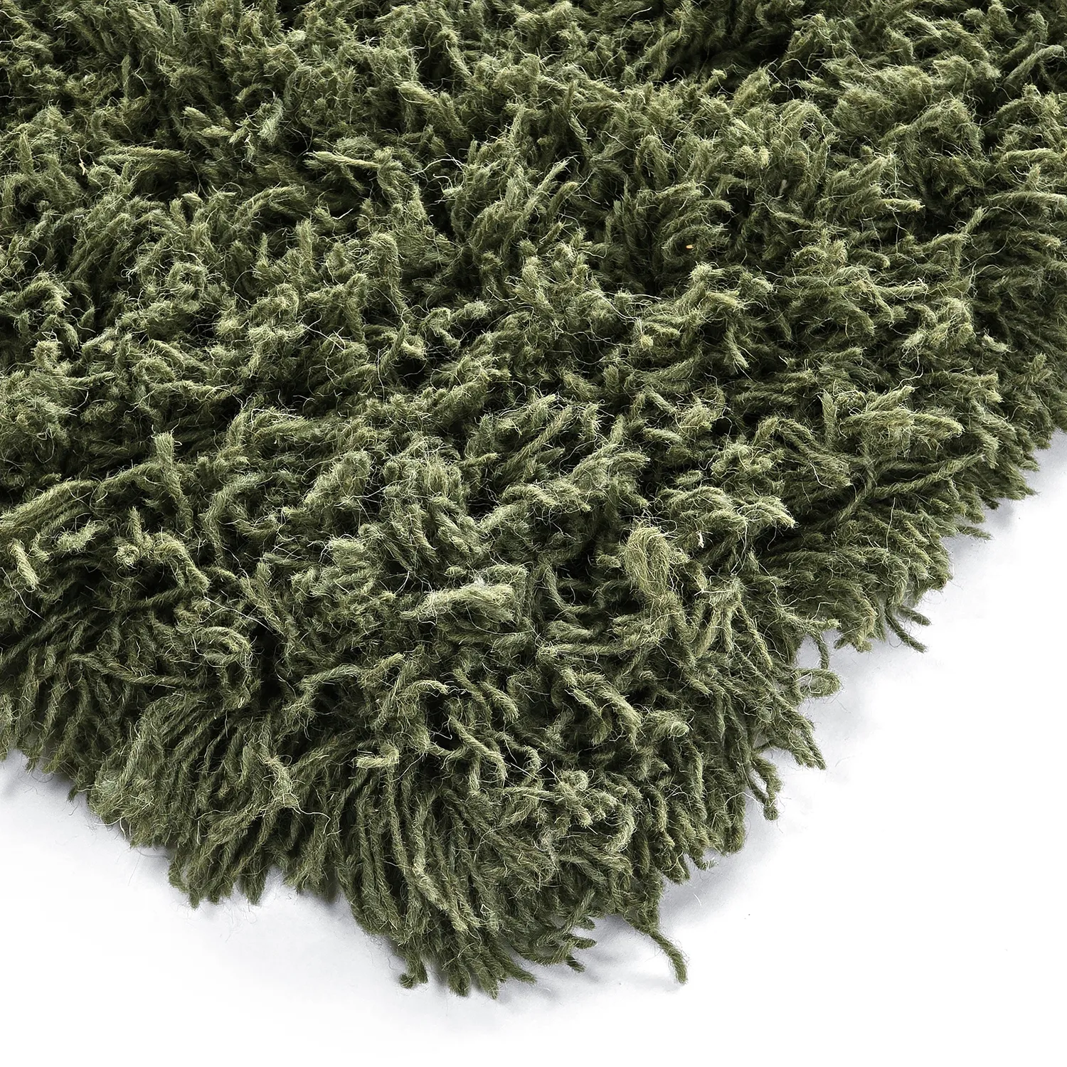 Ryijymatot - Fassale Hand Woven Wool Shaggy (sammaleen vihreä)