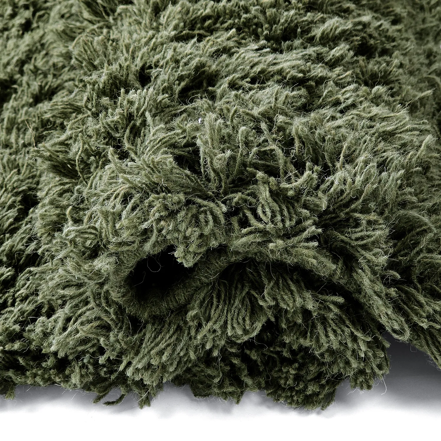 Ryijymatot - Fassale Hand Woven Wool Shaggy (sammaleen vihreä)