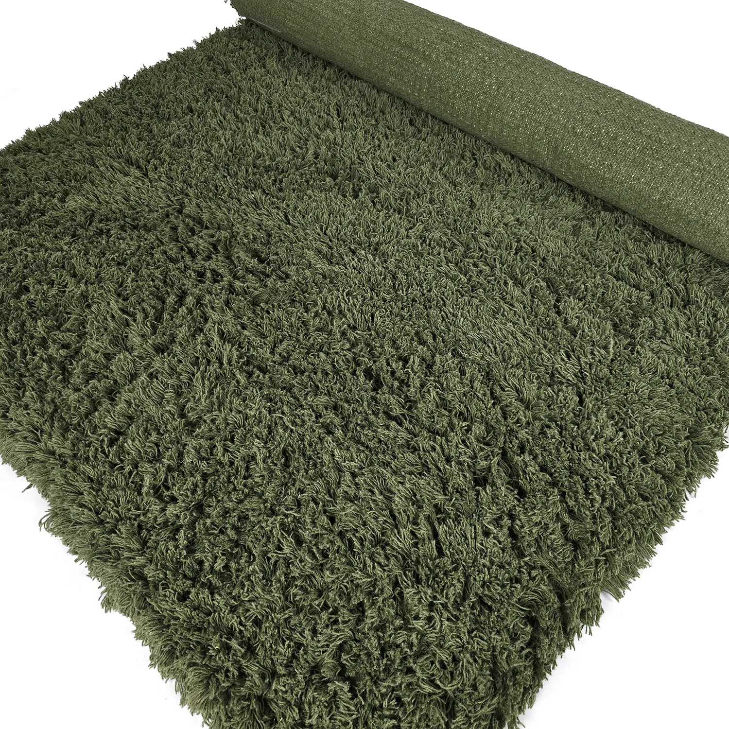 Ryijymatot - Fassale Hand Woven Wool Shaggy (sammaleen vihreä)